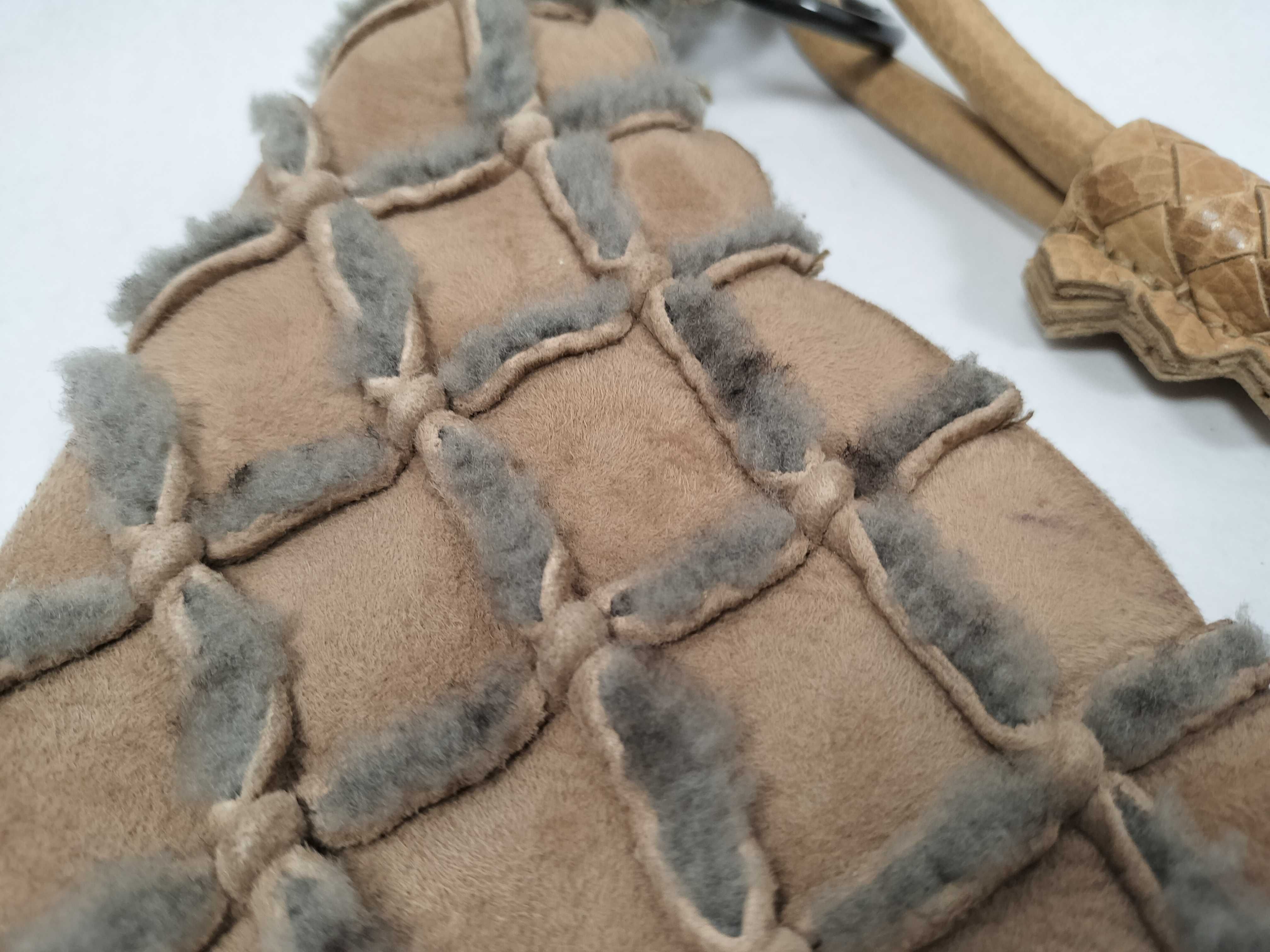 Shearling Semi-Shoulder Bag, Beige Shoulder Bag — view 12