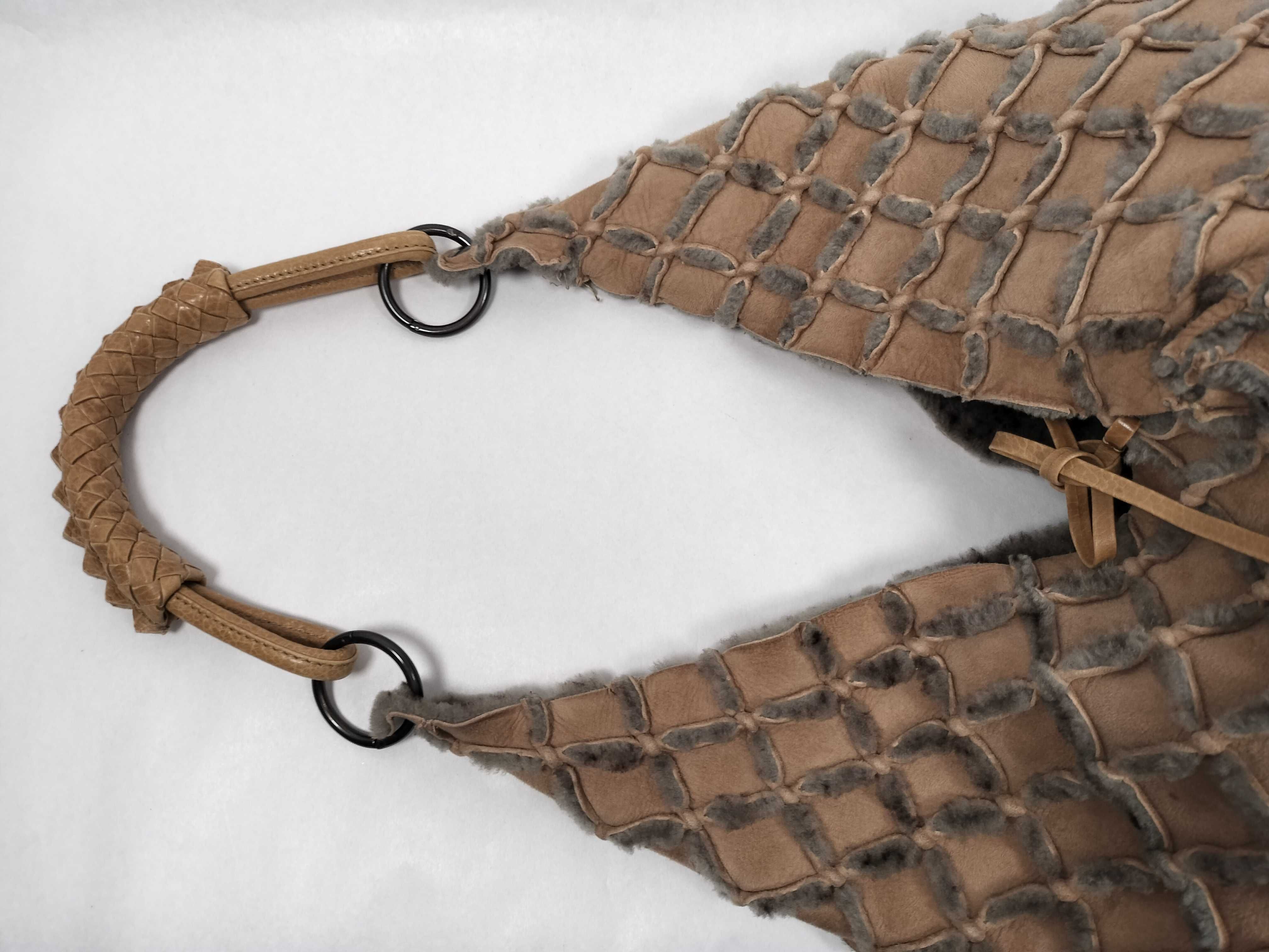 Shearling Semi-Shoulder Bag, Beige Shoulder Bag — view 3
