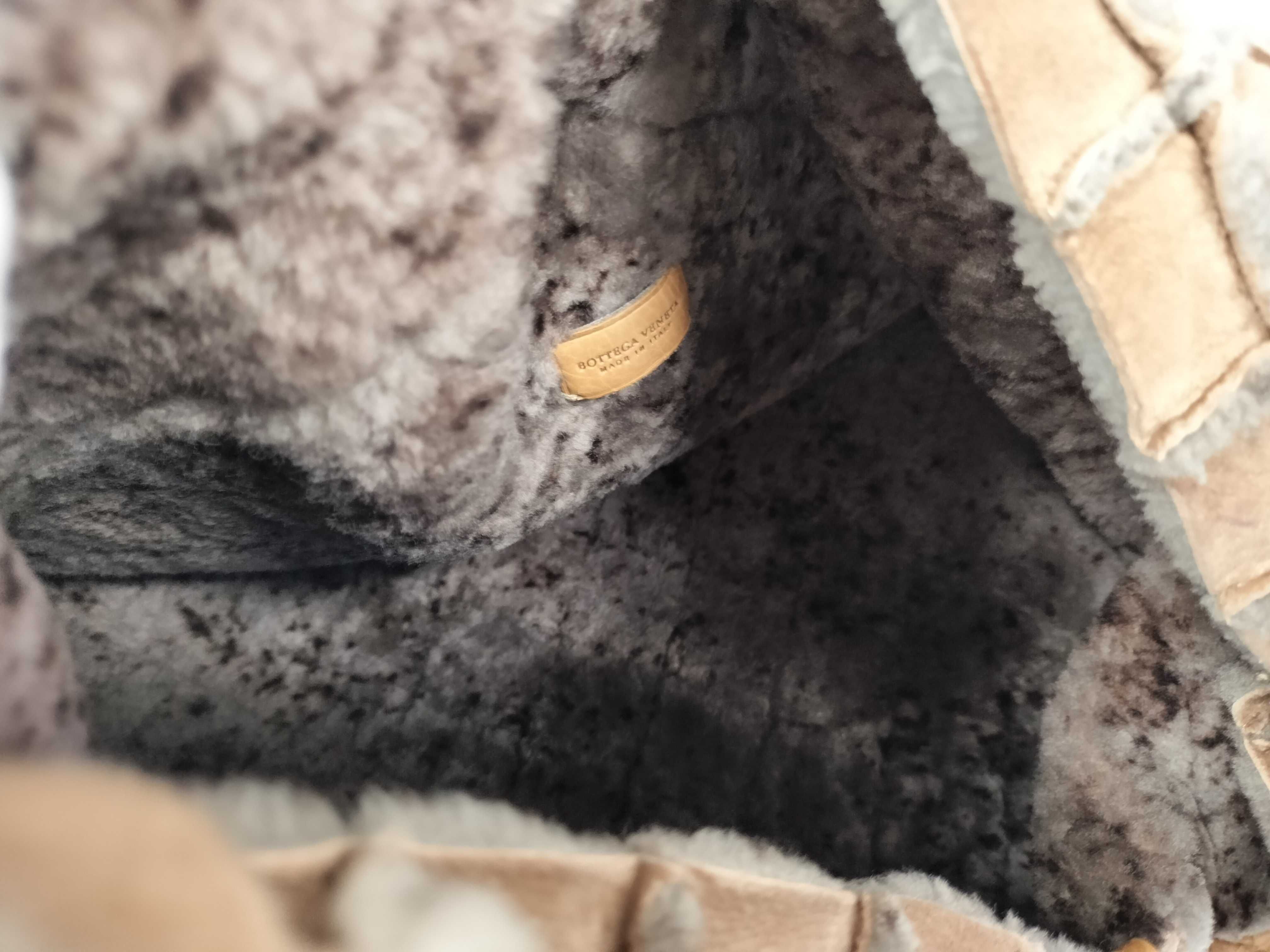 Shearling Semi-Shoulder Bag, Beige Shoulder Bag — view 9