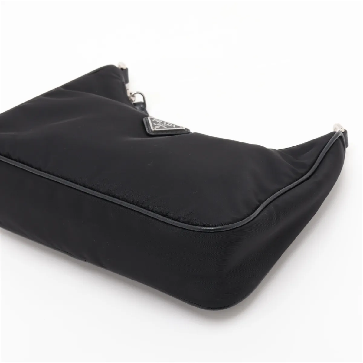Tessuto Nylon x Leather Shoulder Bag, Black — view 3