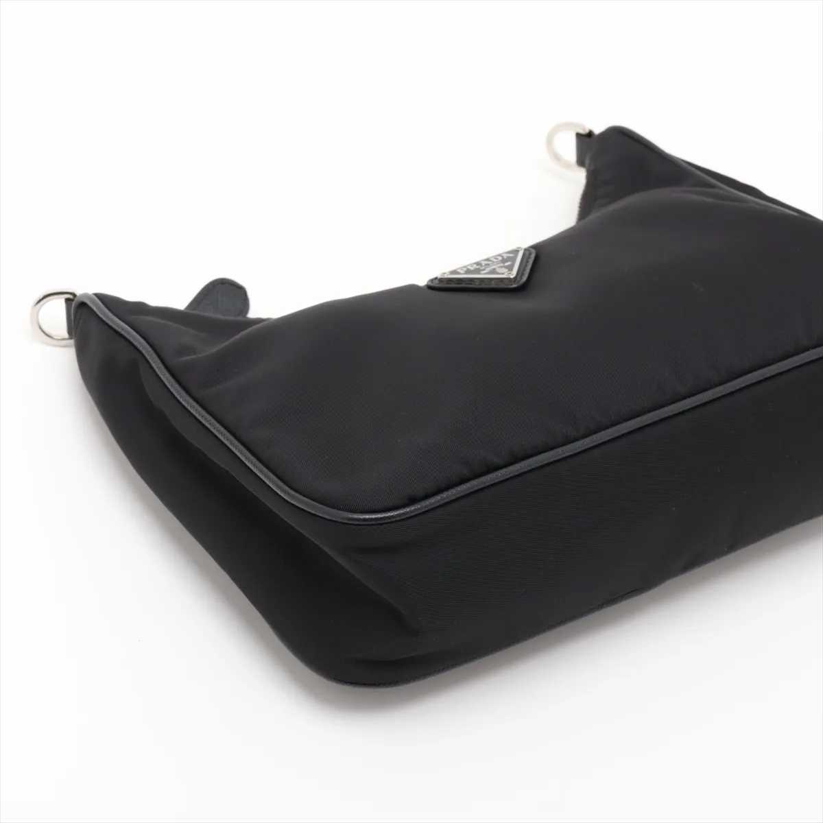Tessuto Nylon x Leather Shoulder Bag, Black — view 4