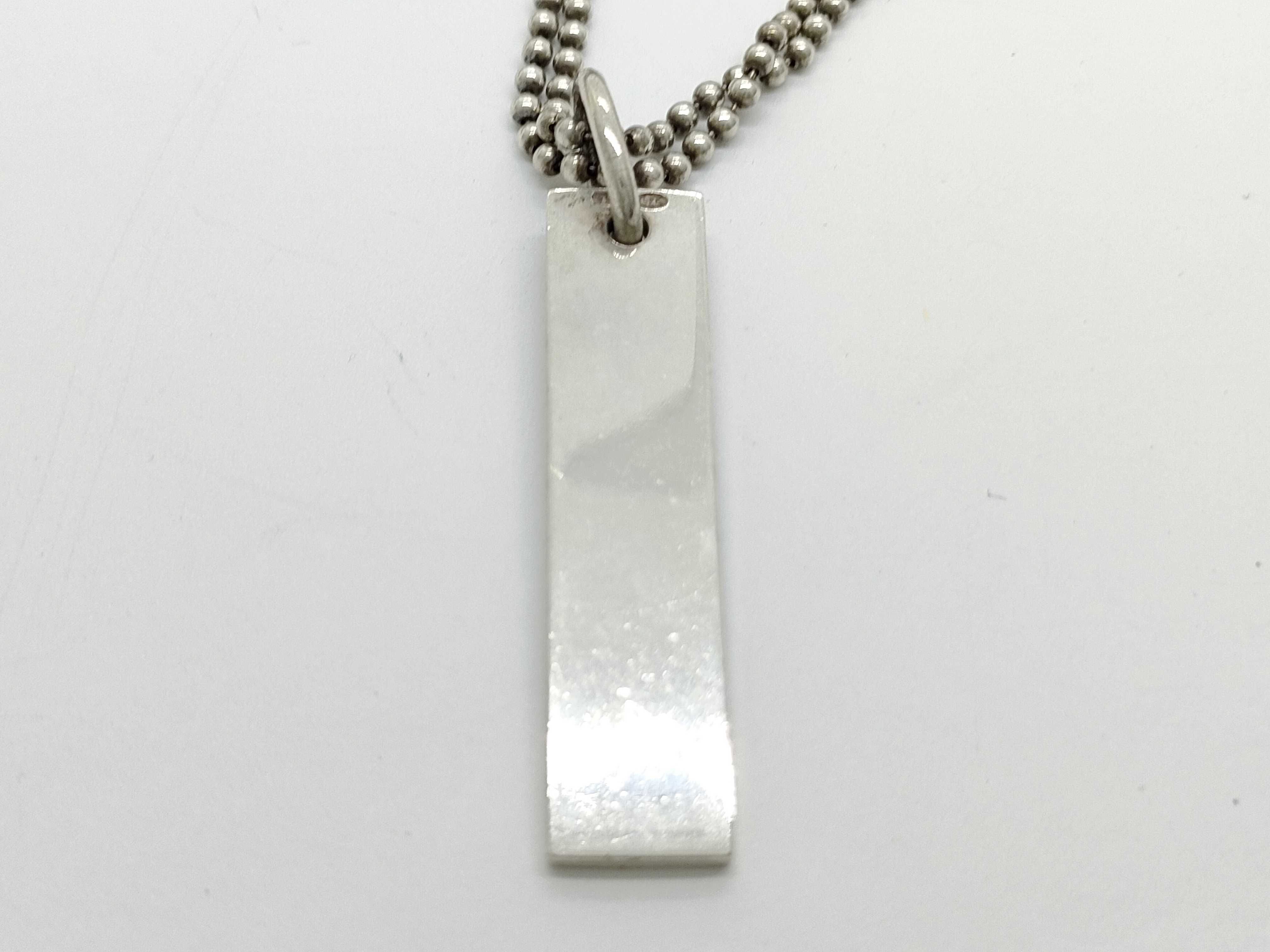 Plate Square Ball Chain Necklace, SV925, 23.3g — view 2