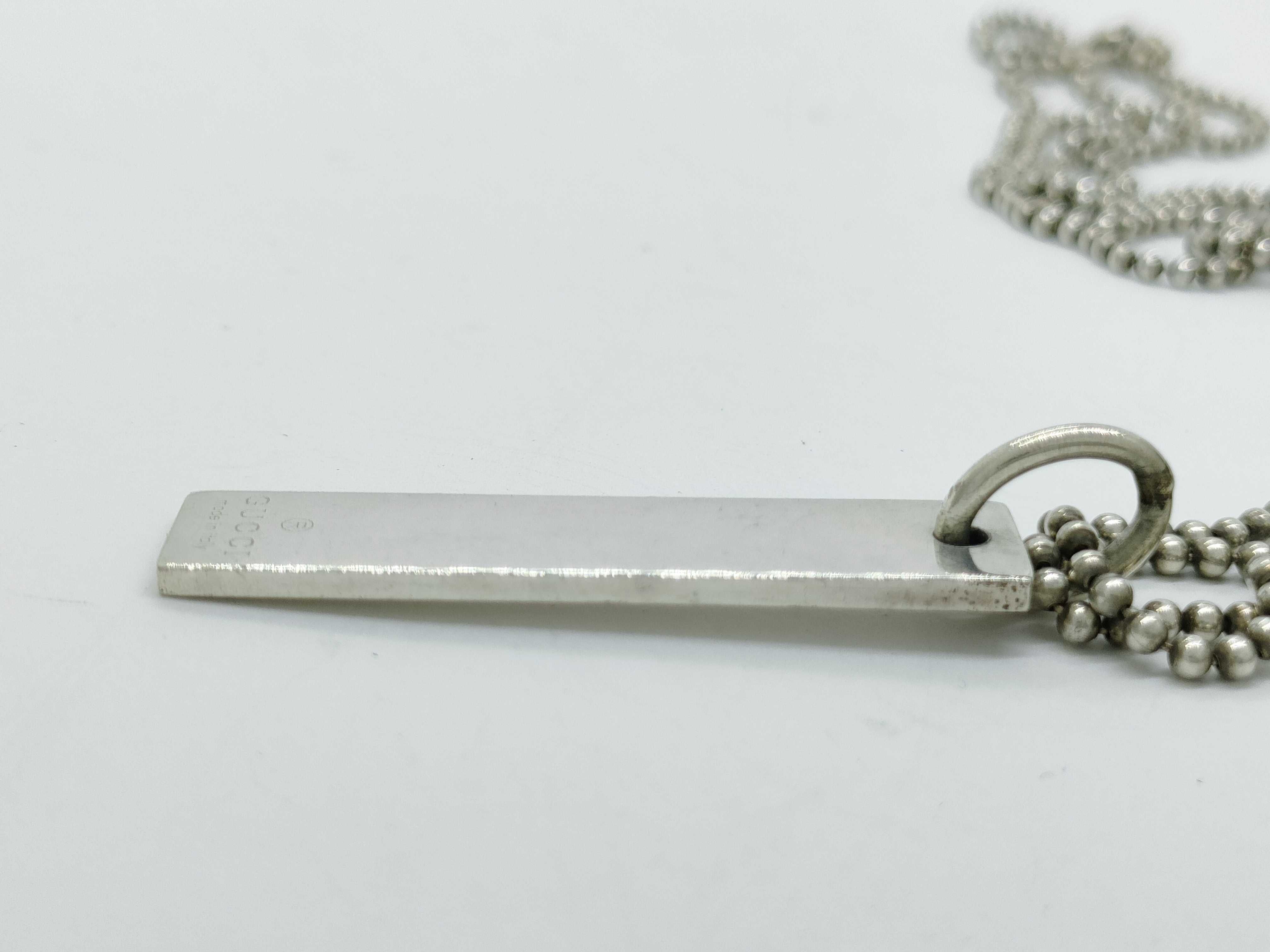 Plate Square Ball Chain Necklace, SV925, 23.3g — view 3