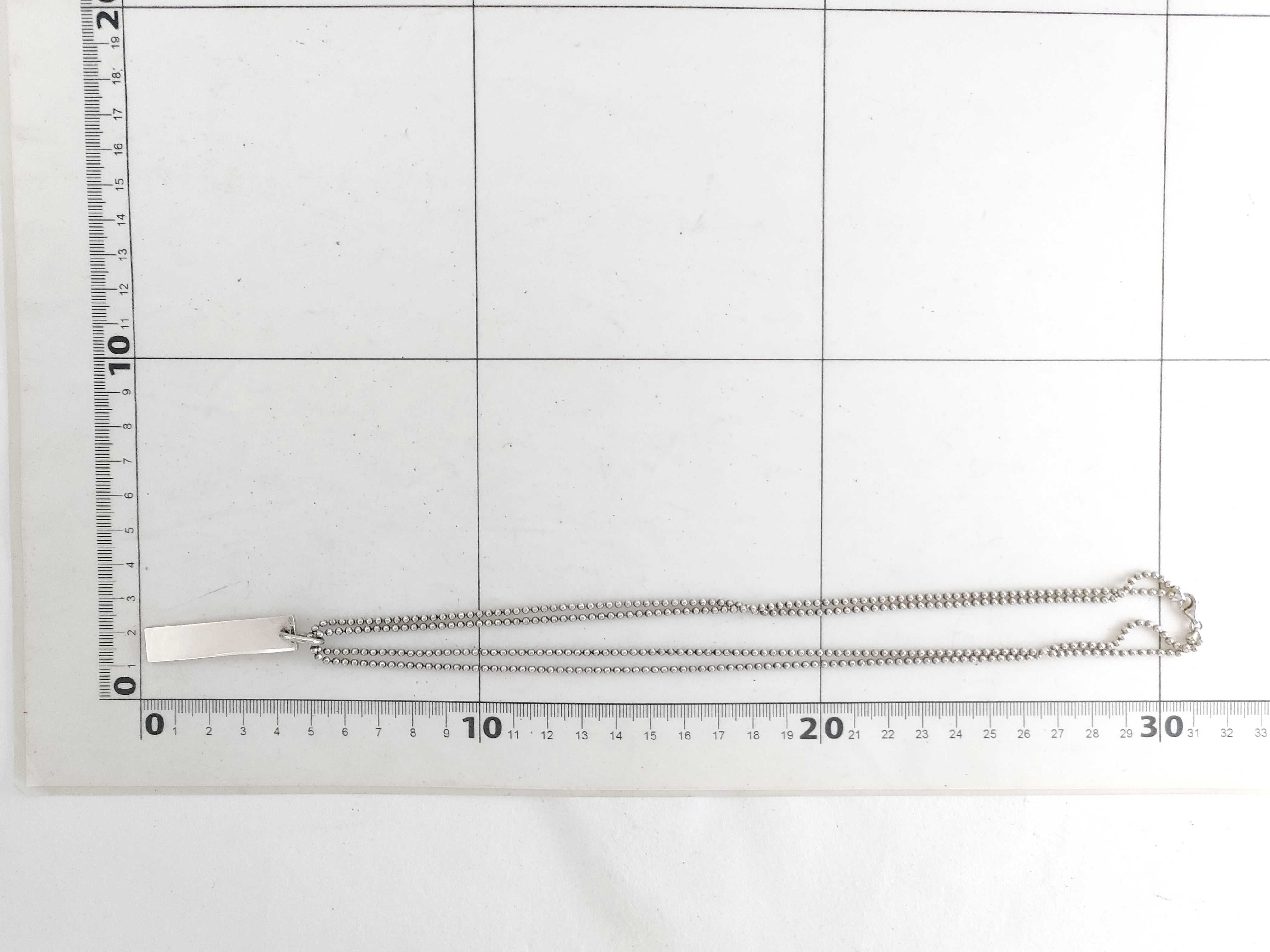 Plate Square Ball Chain Necklace, SV925, 23.3g — view 7