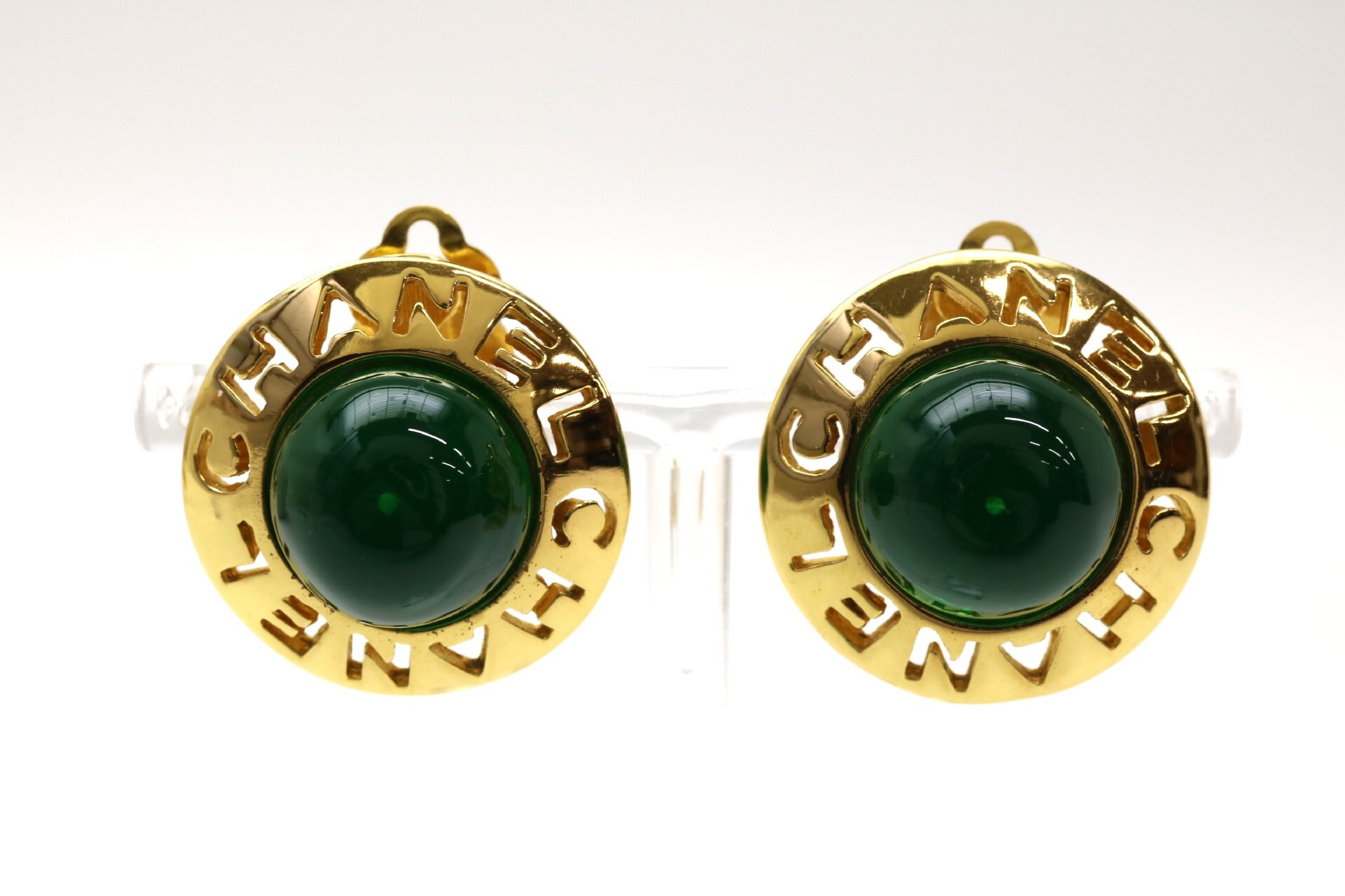 Logo Colored Stone Earrings