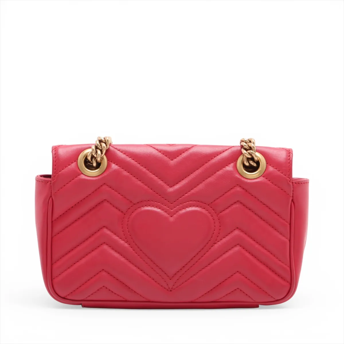 GG Marmont Leather Chain Shoulder Bag, Red, 446744 — view 2