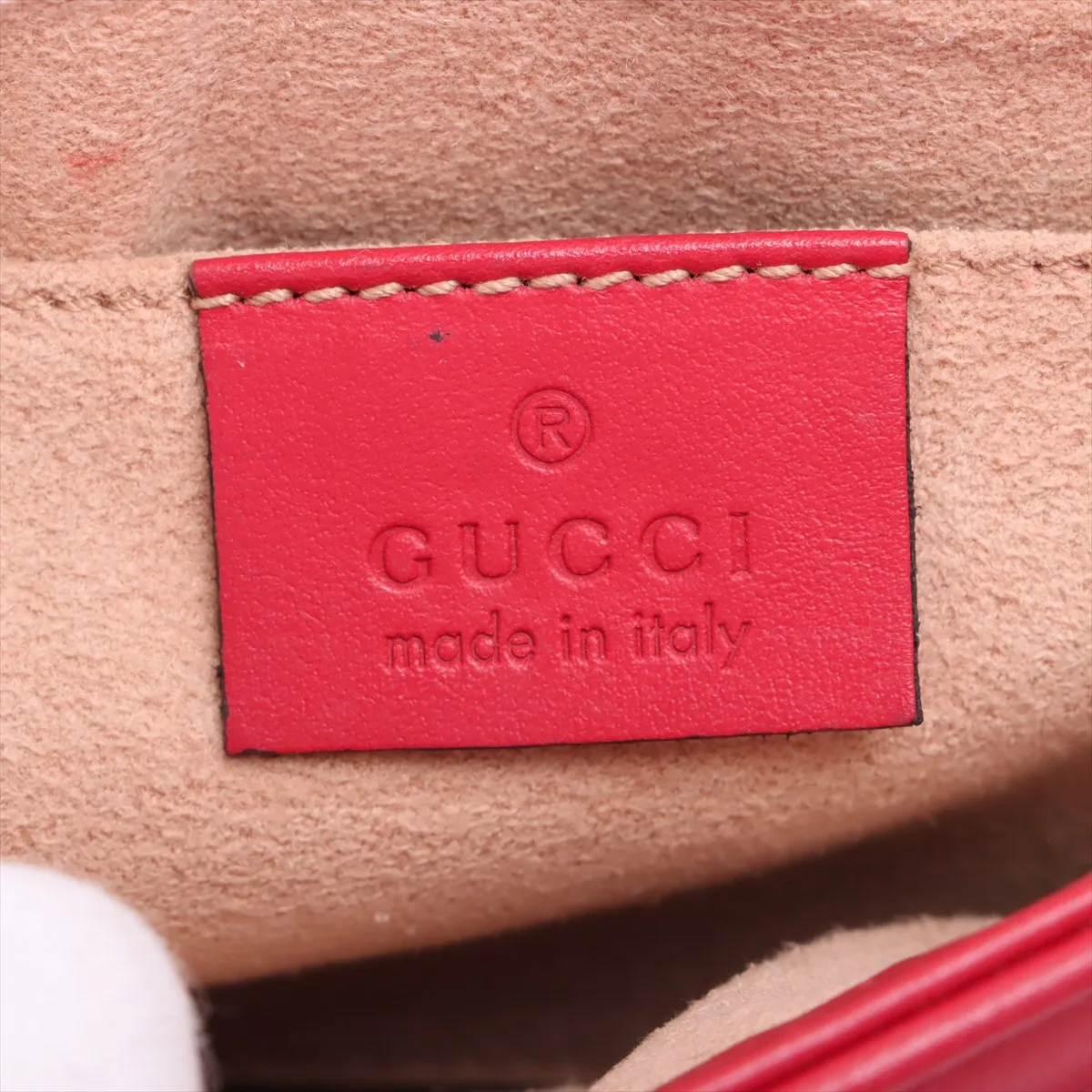GG Marmont Leather Chain Shoulder Bag, Red, 446744 — view 9
