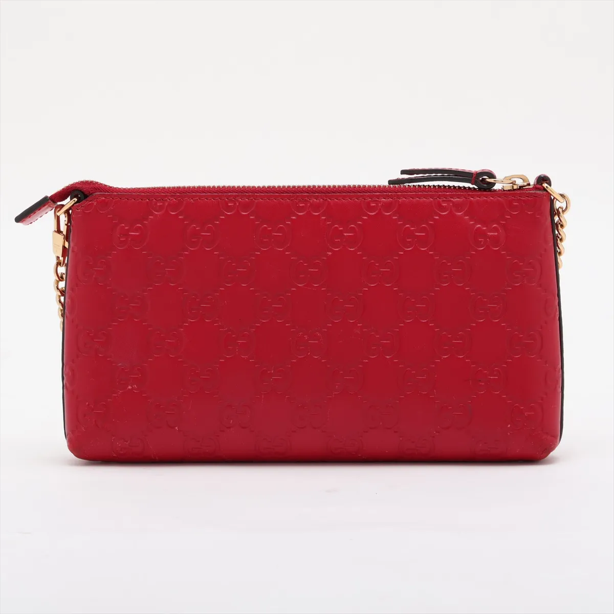 Guccissima Leather Chain Wallet Red 428449 — view 2