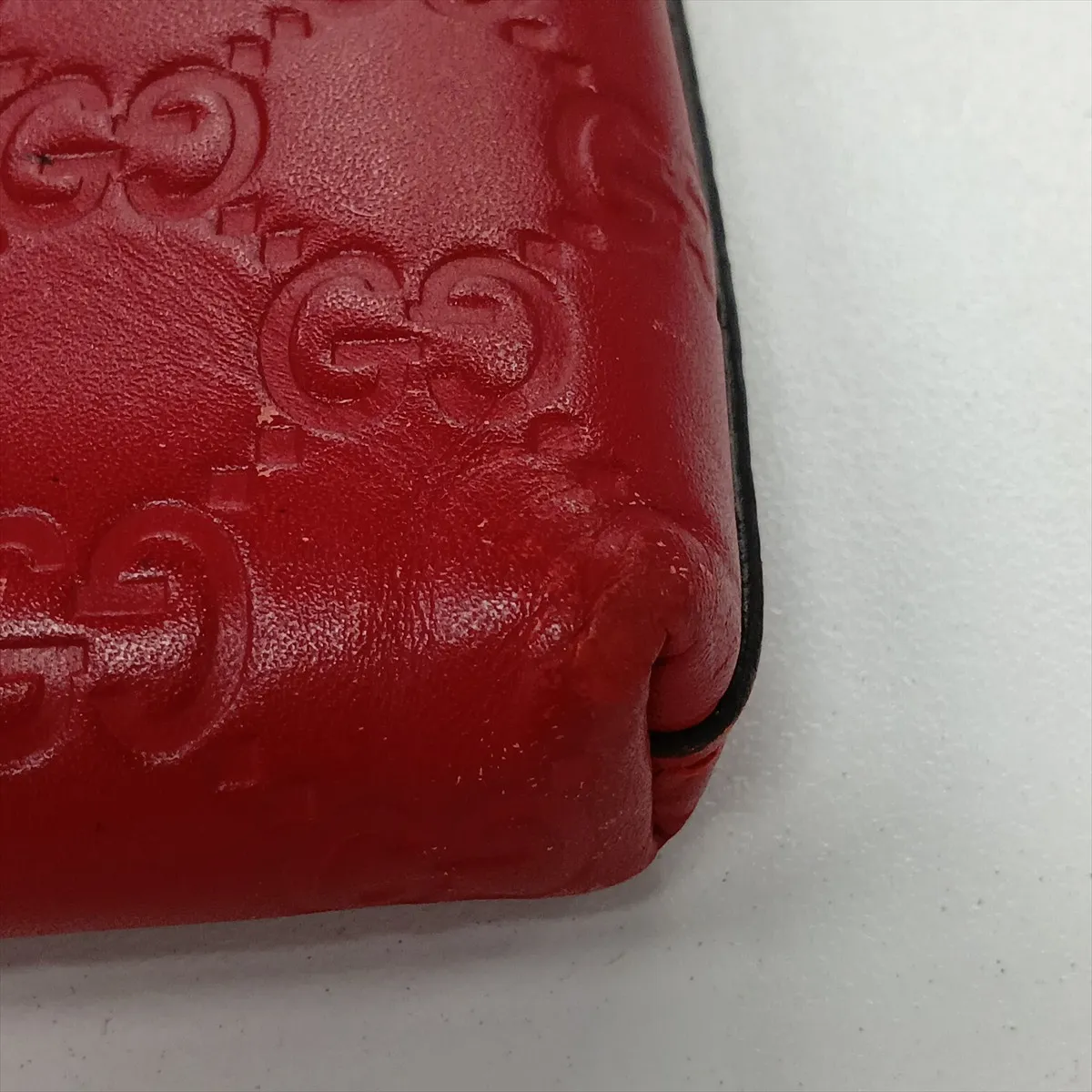 Guccissima Leather Chain Wallet Red 428449 — view 13