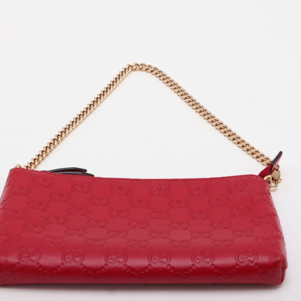 Guccissima Leather Chain Wallet Red 428449 — view 6