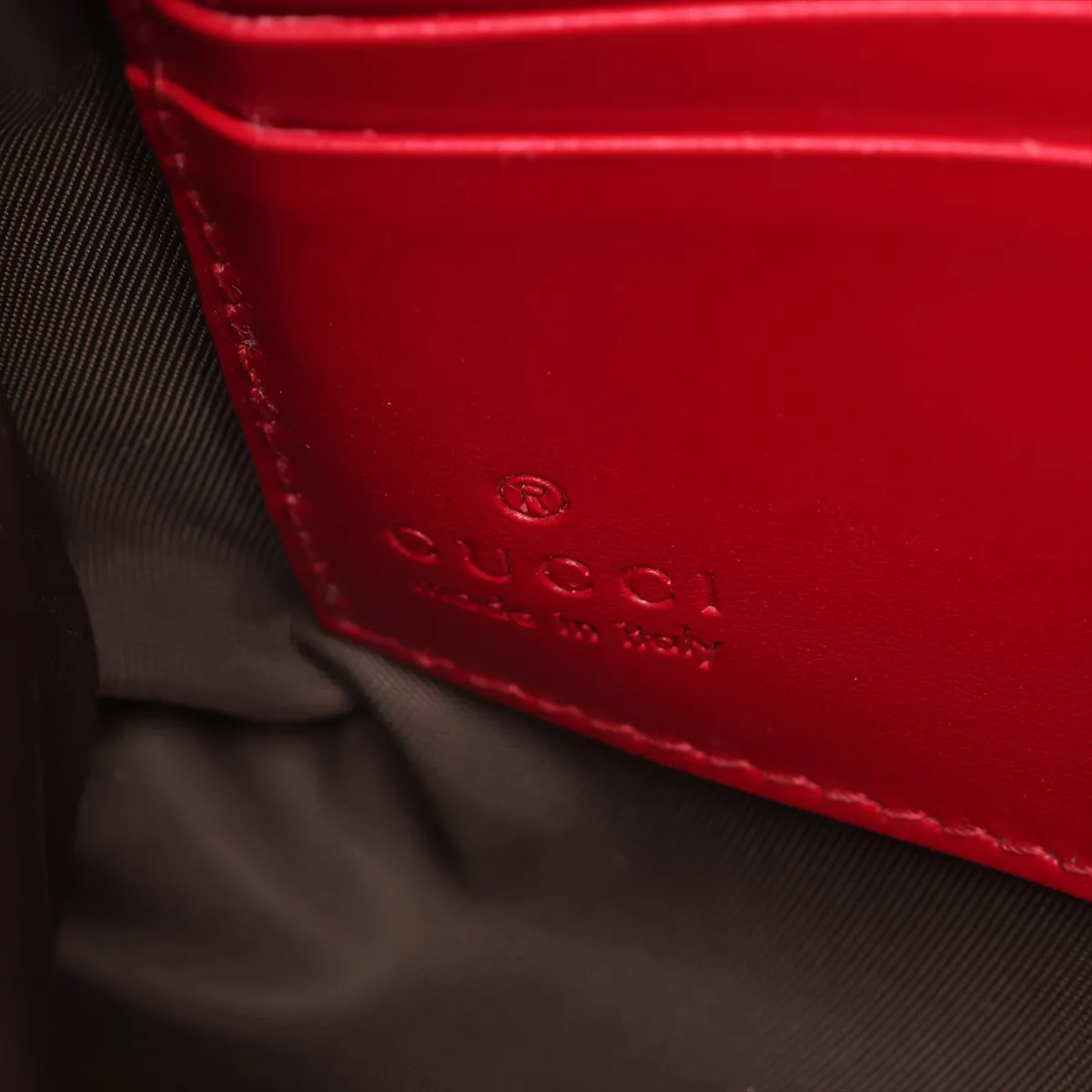 Guccissima Leather Chain Wallet Red 428449 — view 9