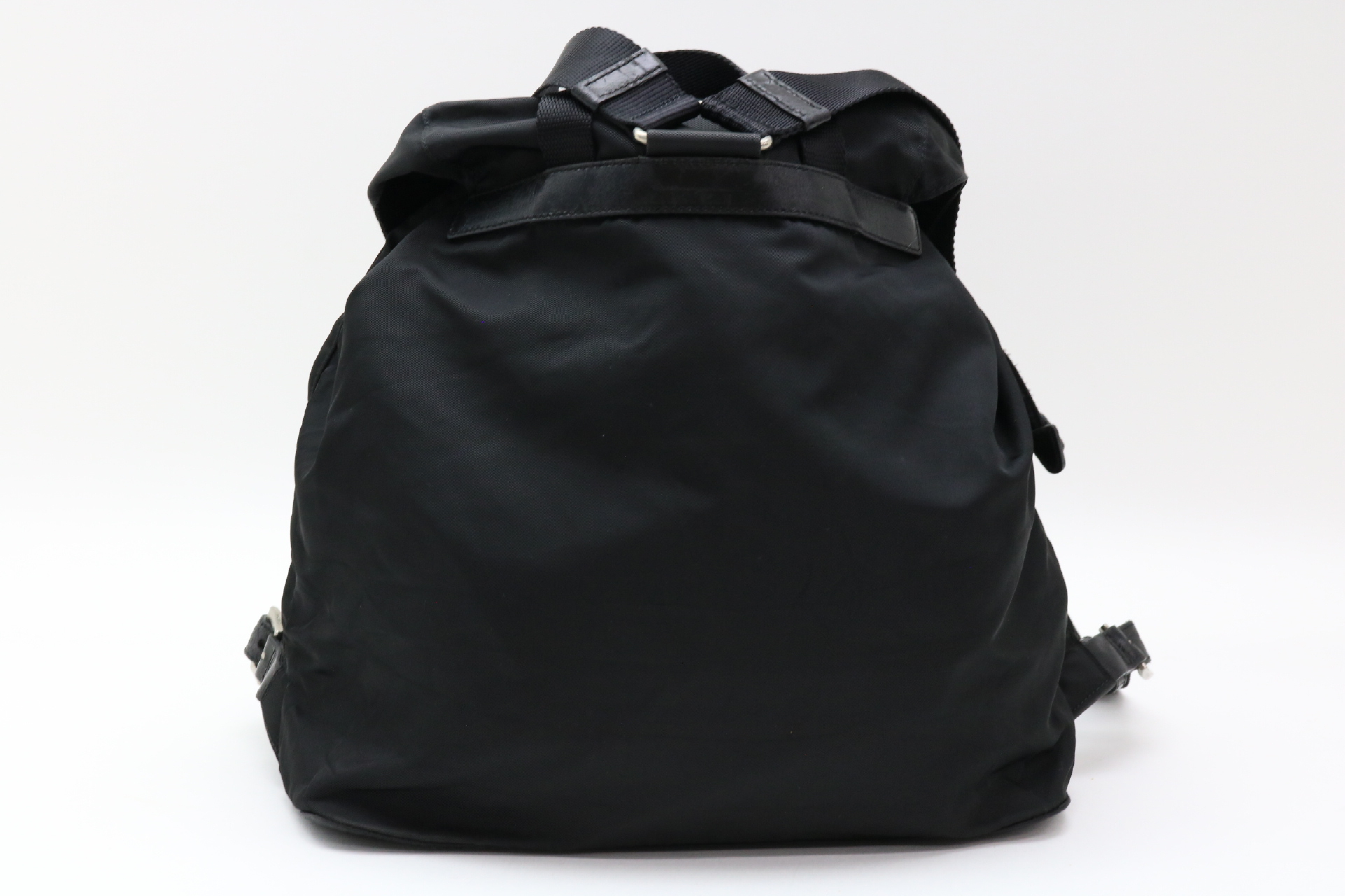 Triangle Logo Nylon Leather Backpack — view 2