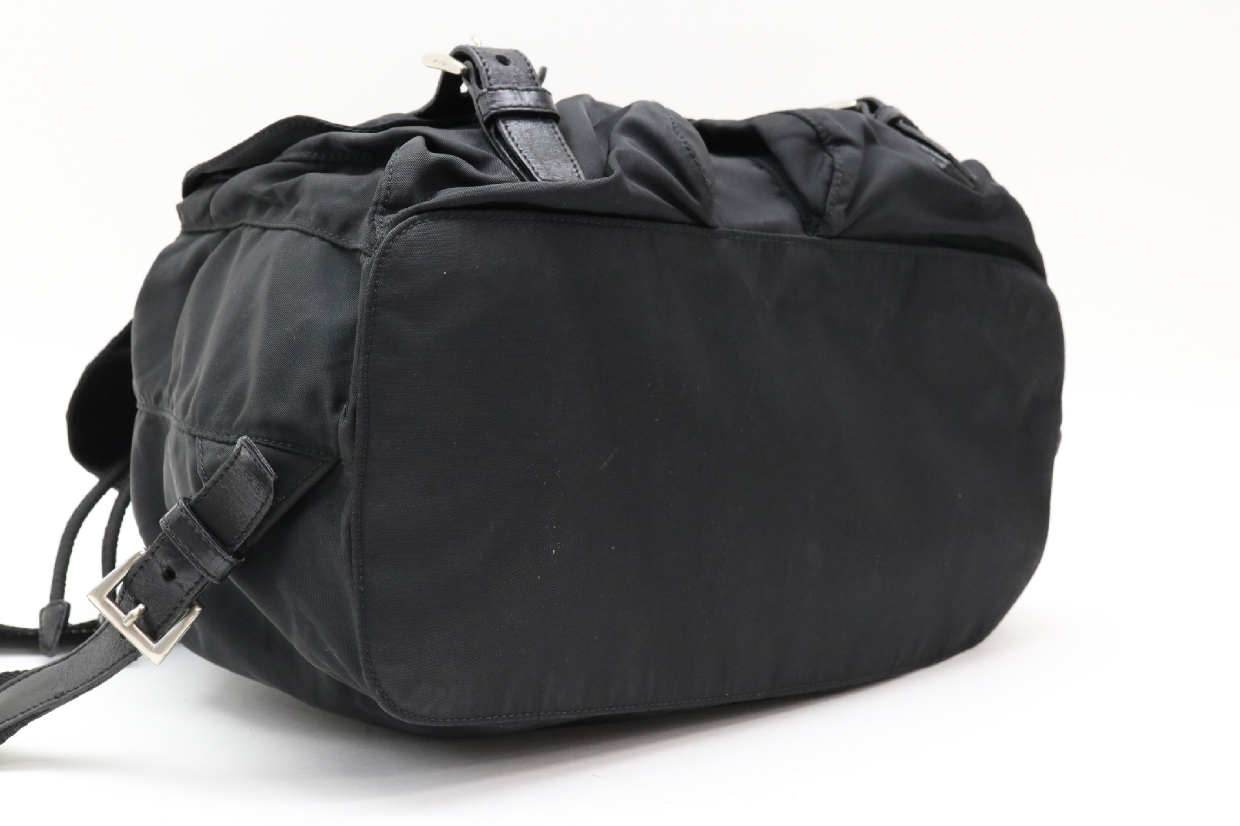 Triangle Logo Nylon Leather Backpack — view 5
