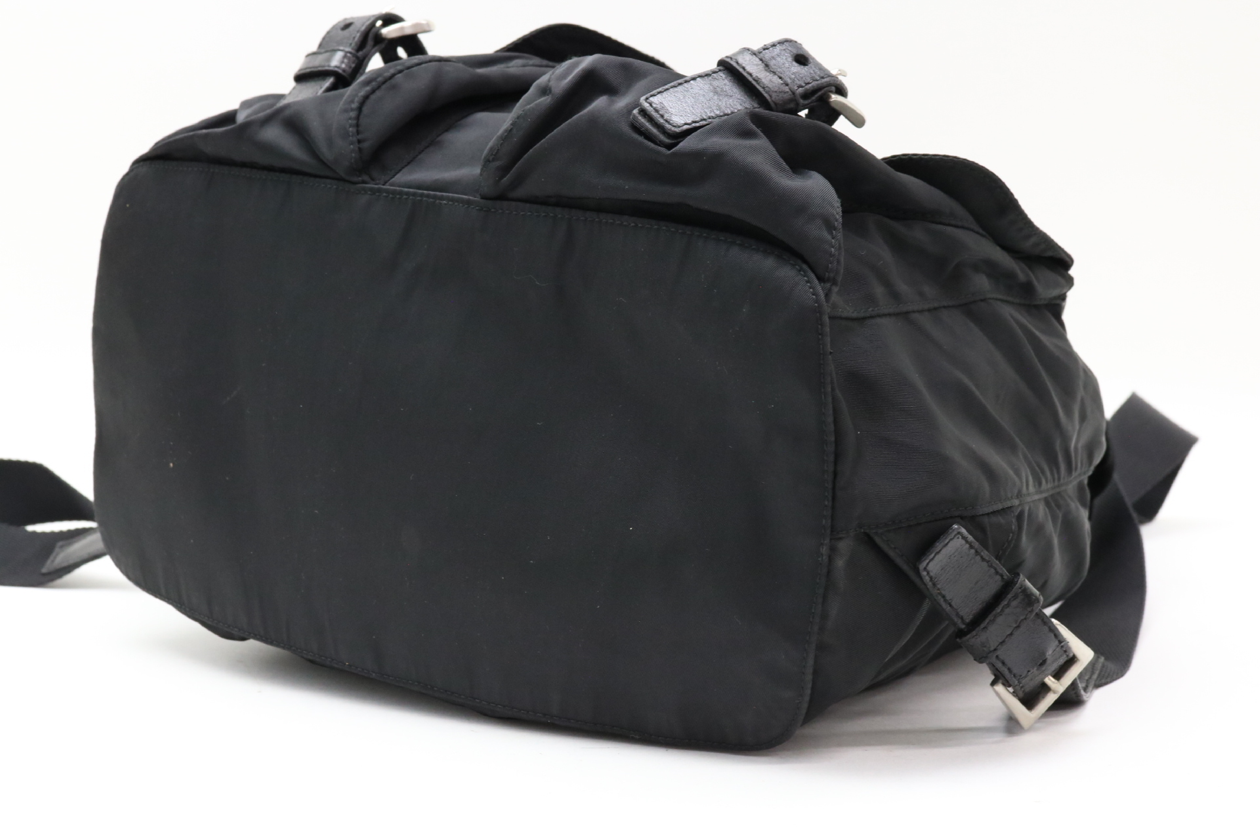 Triangle Logo Nylon Leather Backpack — view 6