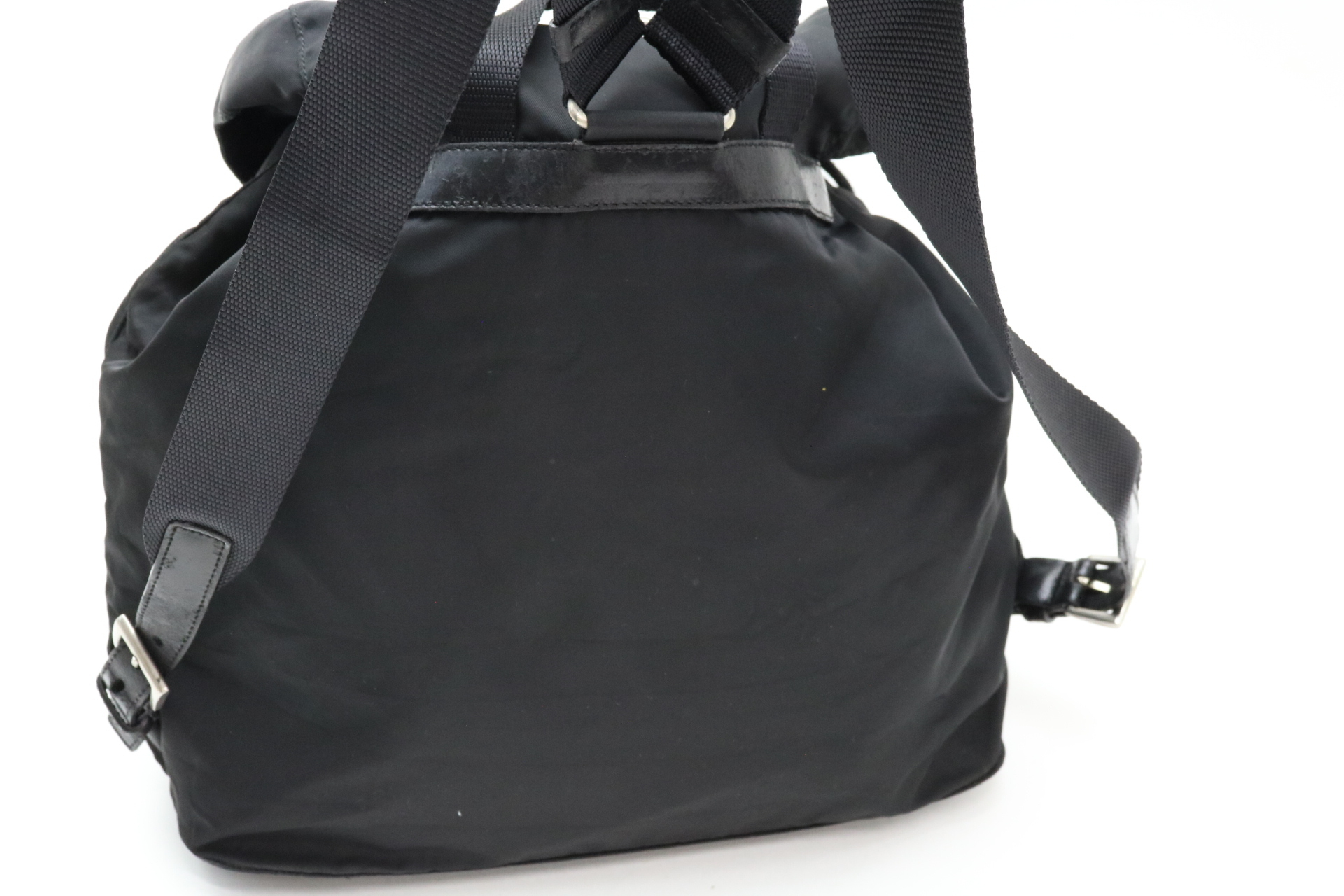 Triangle Logo Nylon Leather Backpack — view 8