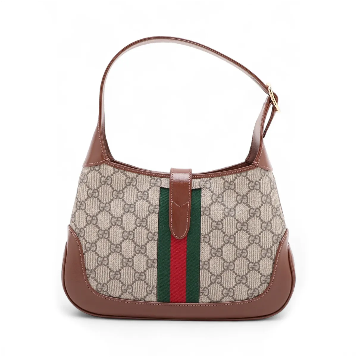 GG Supreme Jackie 1961 636706 PVC x Leather 2-Way Shoulder Bag Beige x Brown — view 2