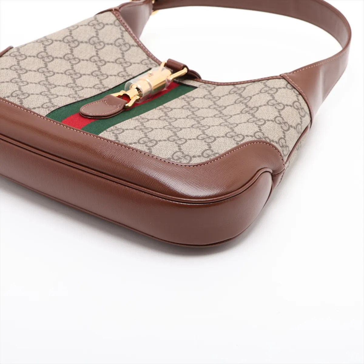 GG Supreme Jackie 1961 636706 PVC x Leather 2-Way Shoulder Bag Beige x Brown — view 3