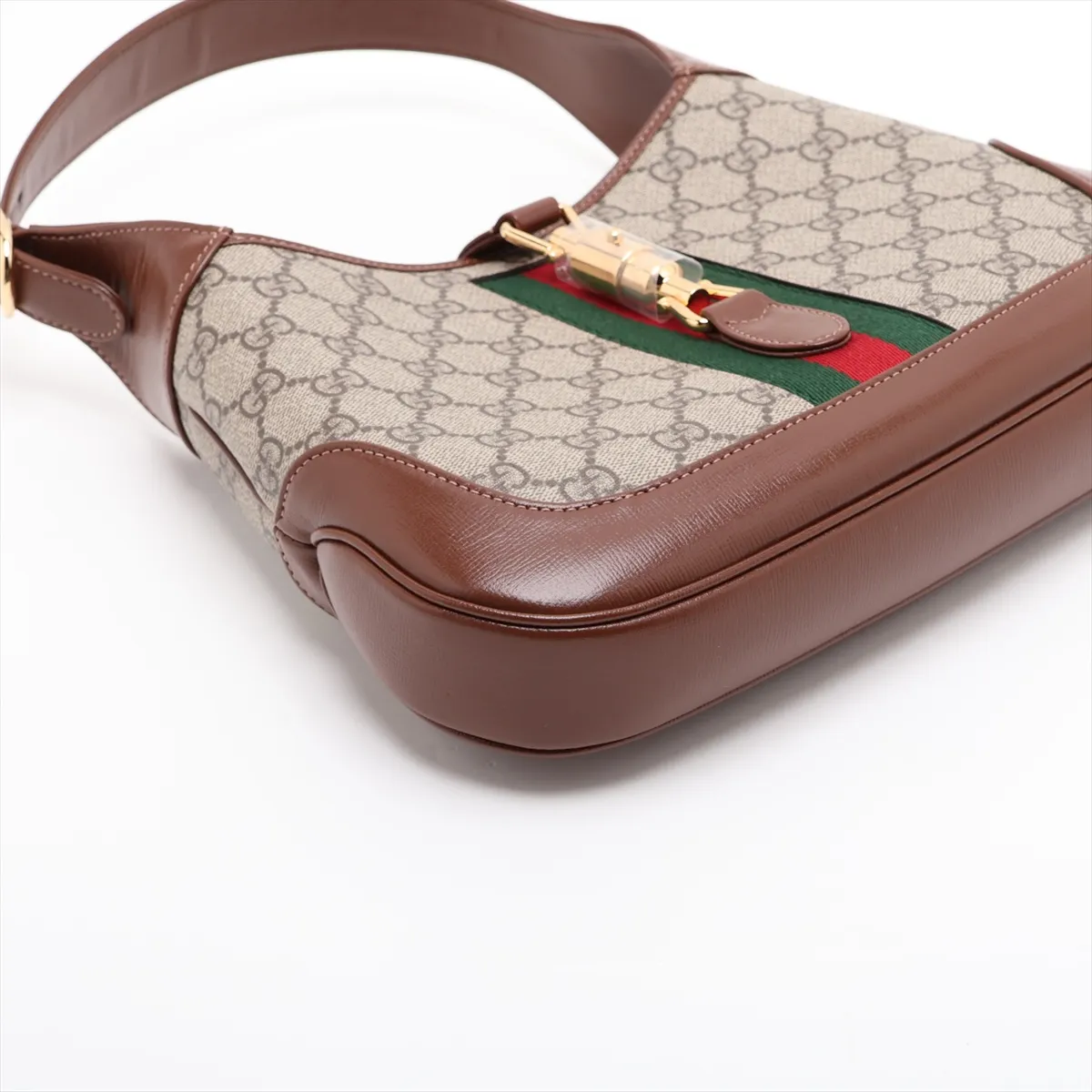 GG Supreme Jackie 1961 636706 PVC x Leather 2-Way Shoulder Bag Beige x Brown — view 4