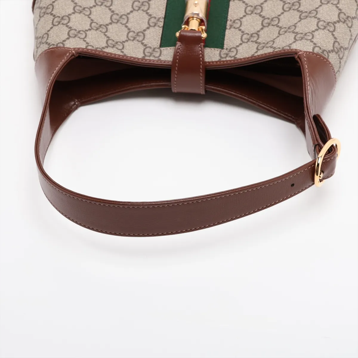 GG Supreme Jackie 1961 636706 PVC x Leather 2-Way Shoulder Bag Beige x Brown — view 5