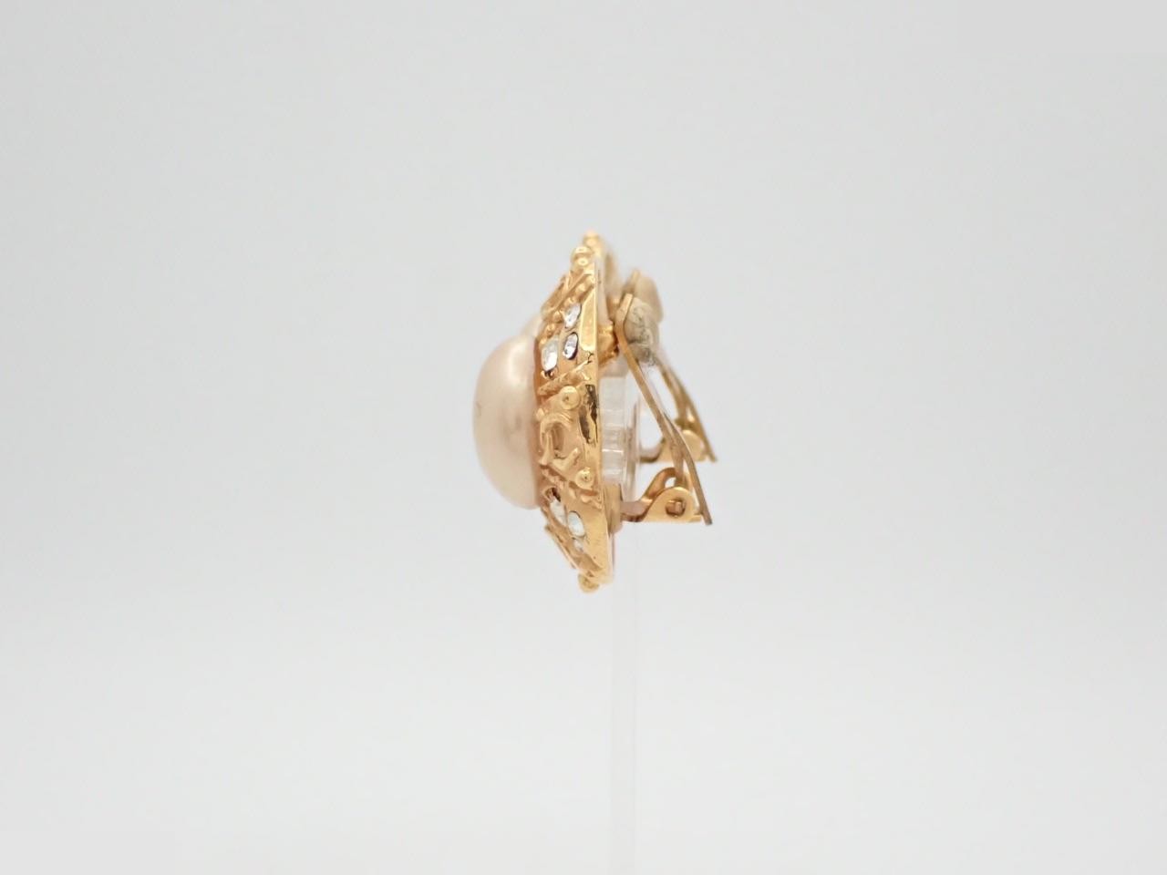 Pearl & Rhinestone Coco Mark Earrings — view 3