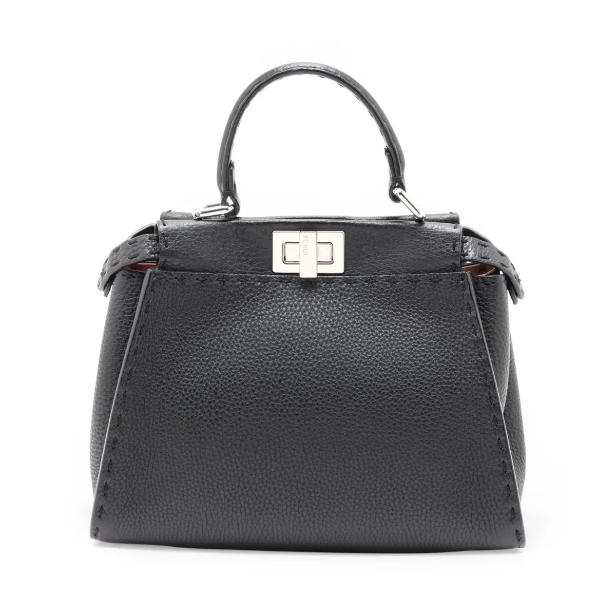 Selleria Mini Peekaboo Leather 2-Way Handbag, Black 8BN244 — view 2