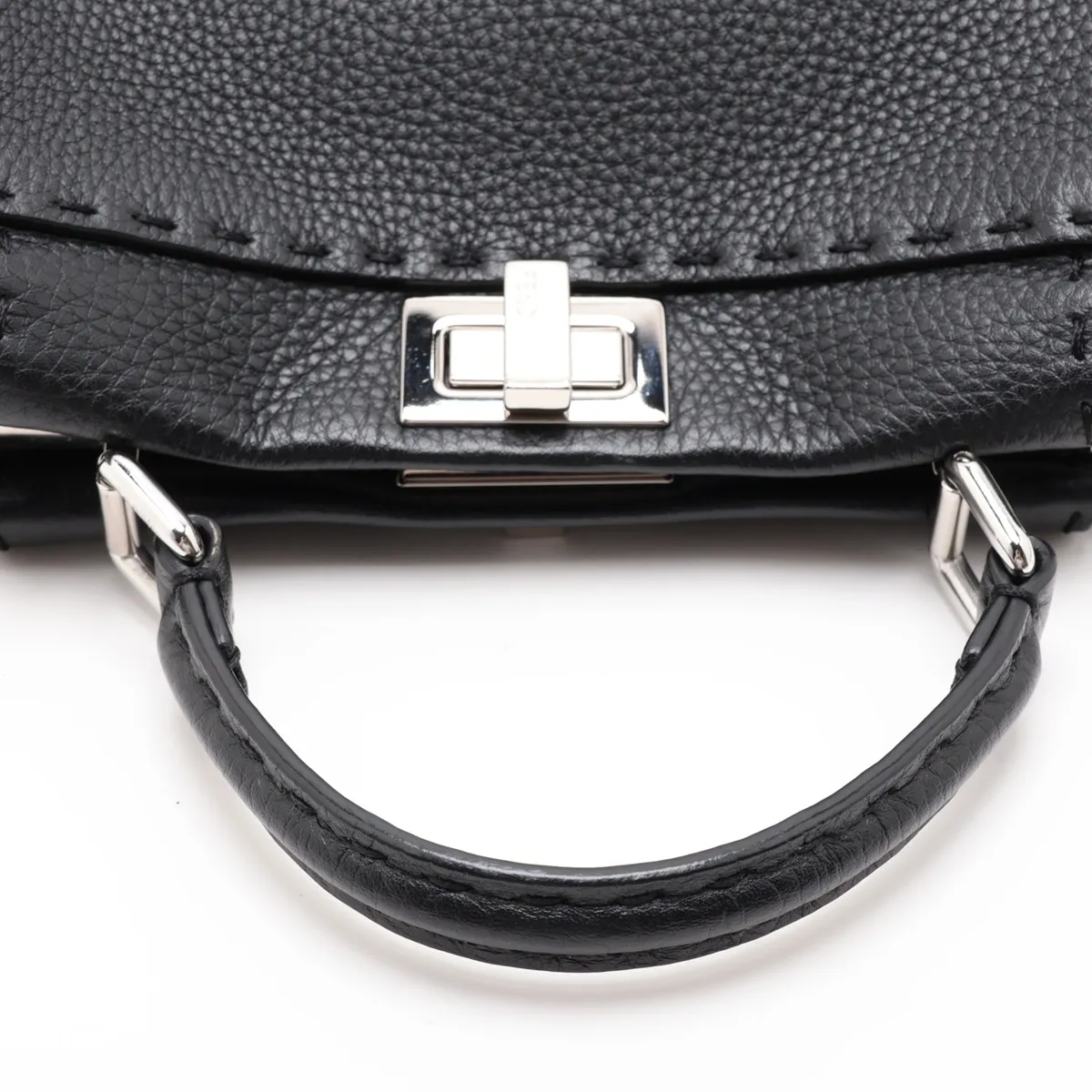 Selleria Mini Peekaboo Leather 2-Way Handbag, Black 8BN244 — view 5