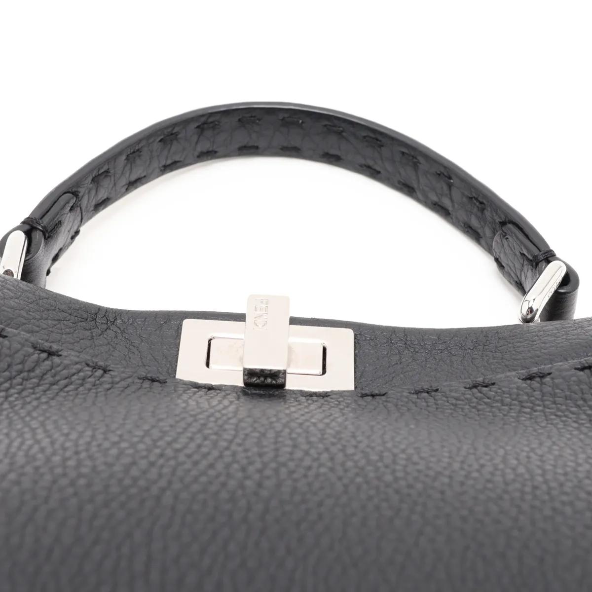 Selleria Mini Peekaboo Leather 2-Way Handbag, Black 8BN244 — view 6
