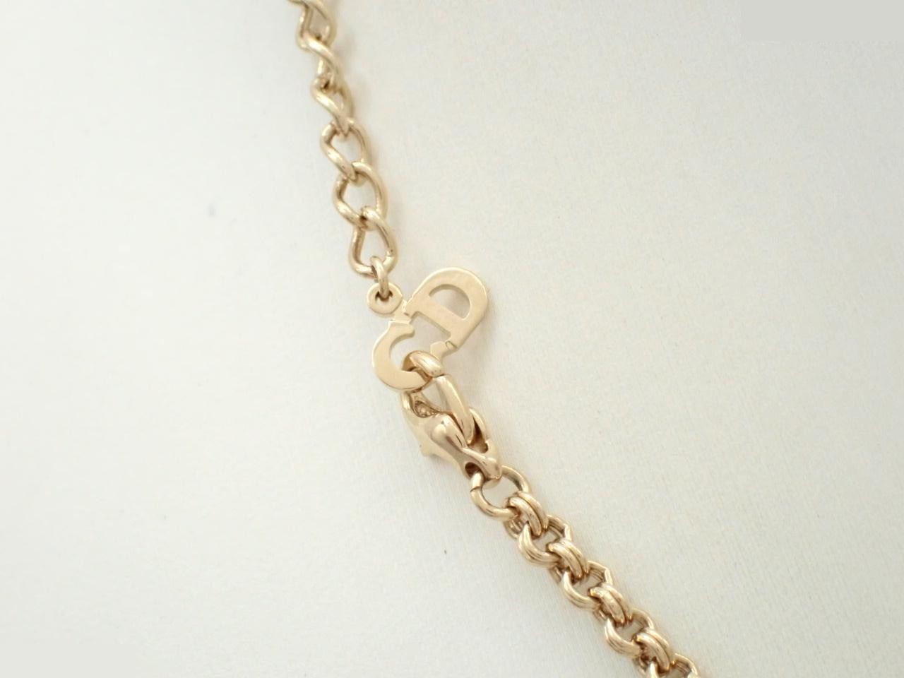 Rhinestone, gold color, precious metal necklace/pendant — view 2