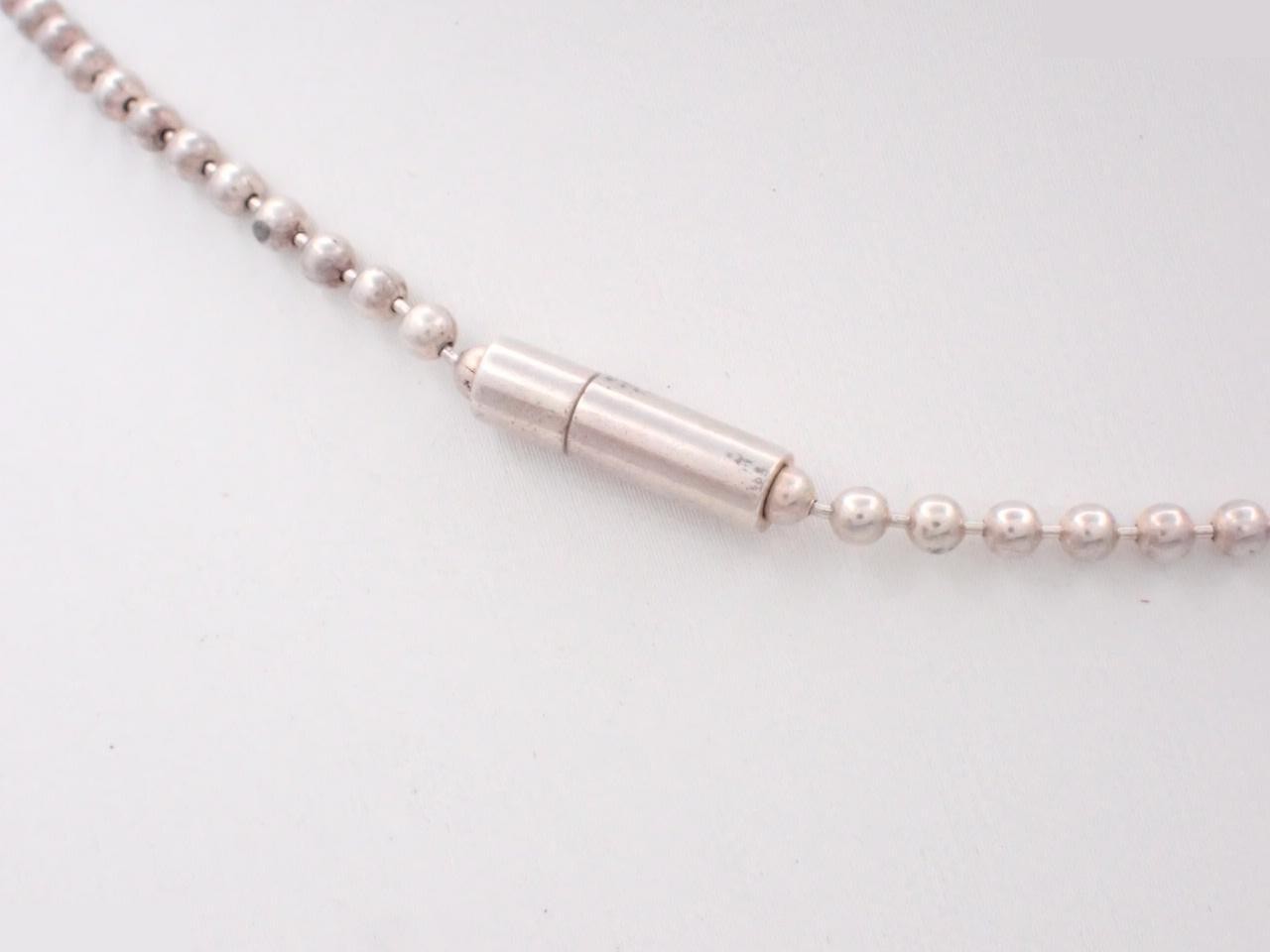 925 Logo Plate Ball Chain Necklace, 11.4g, Total Length Approx. 32cm — view 2