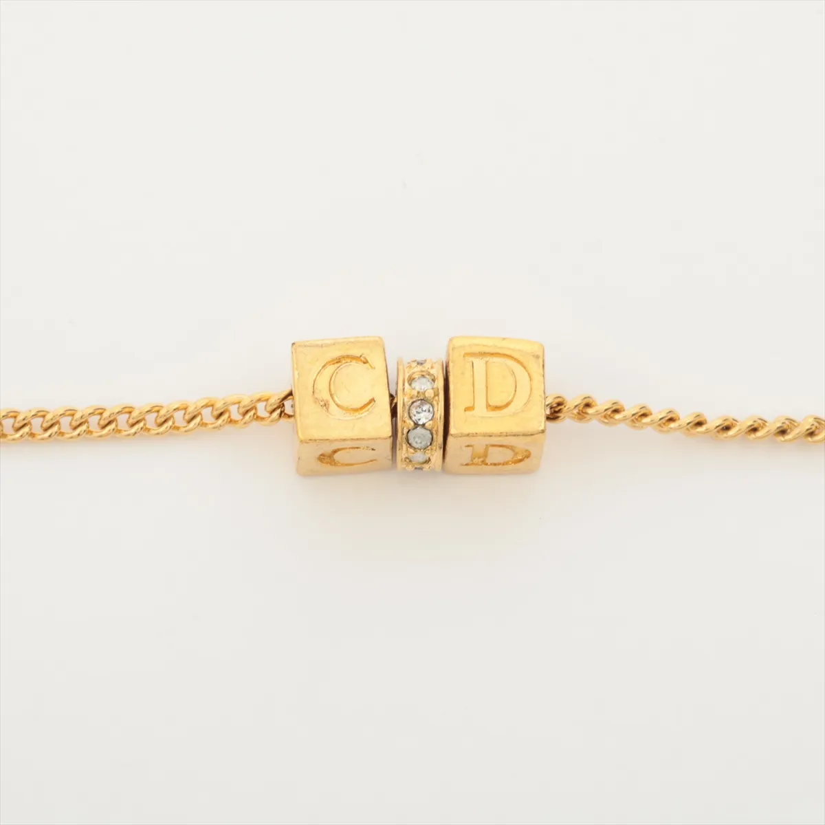 CD Logo Bracelet GP x Rhinestone Gold — view 2