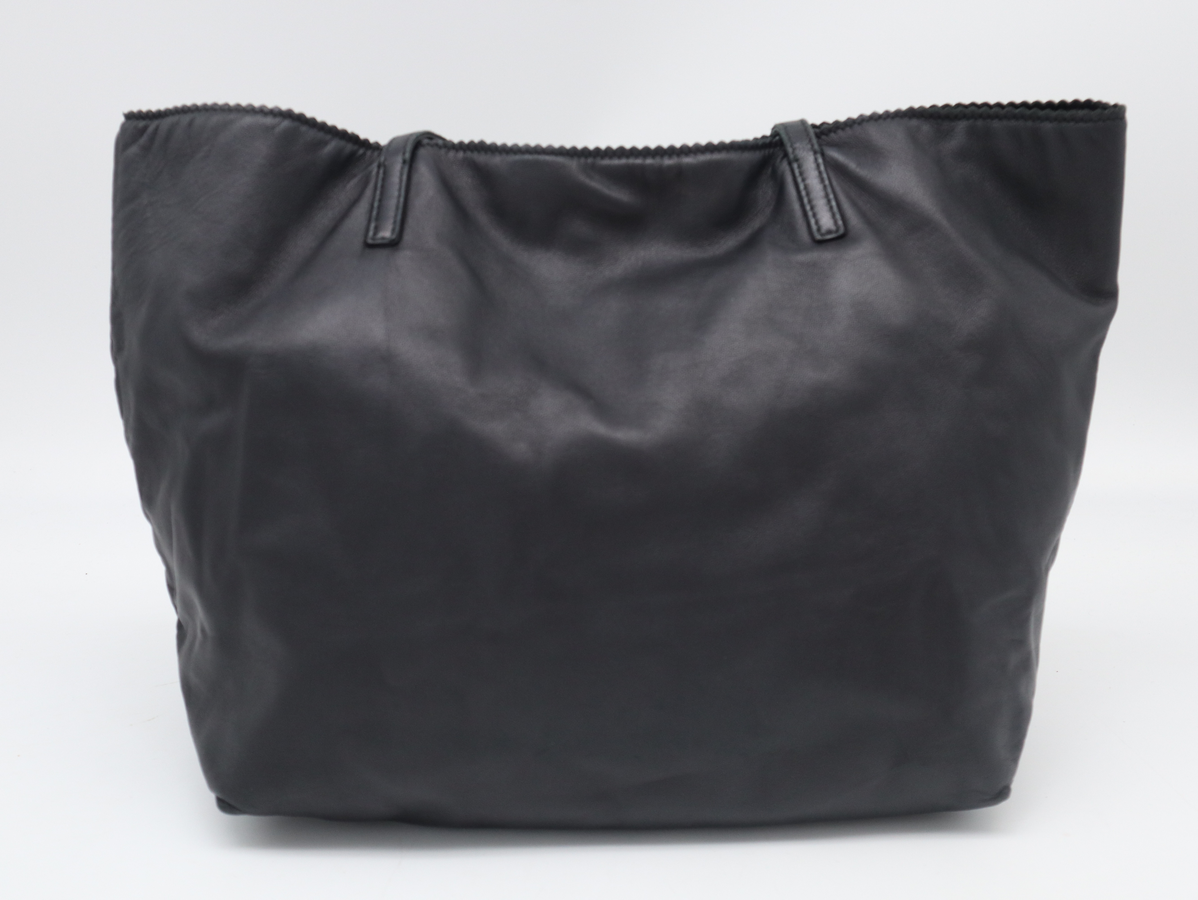 Leather Tote Bag Anagram Black Tote Bag — view 2