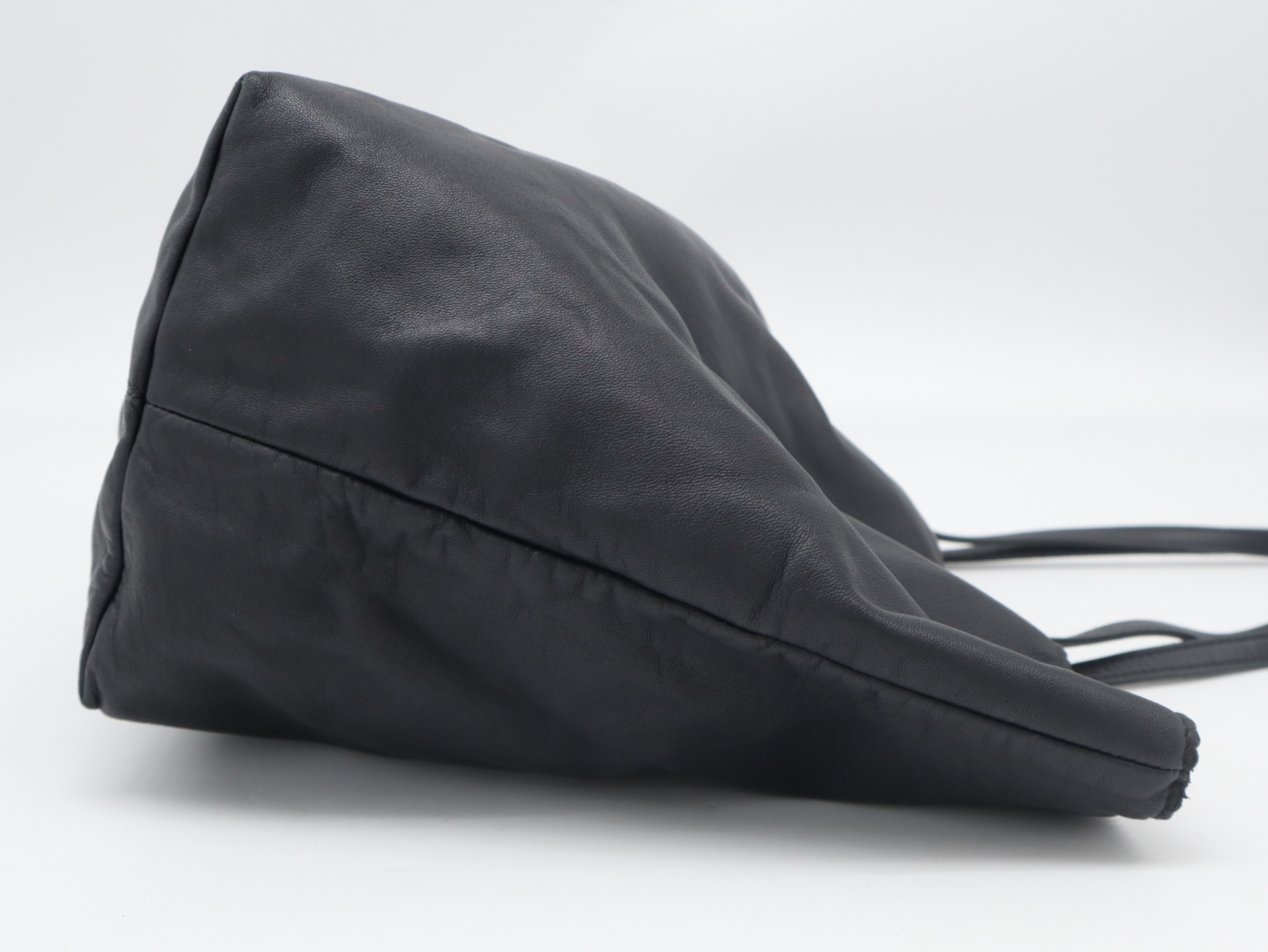 Leather Tote Bag Anagram Black Tote Bag — view 4