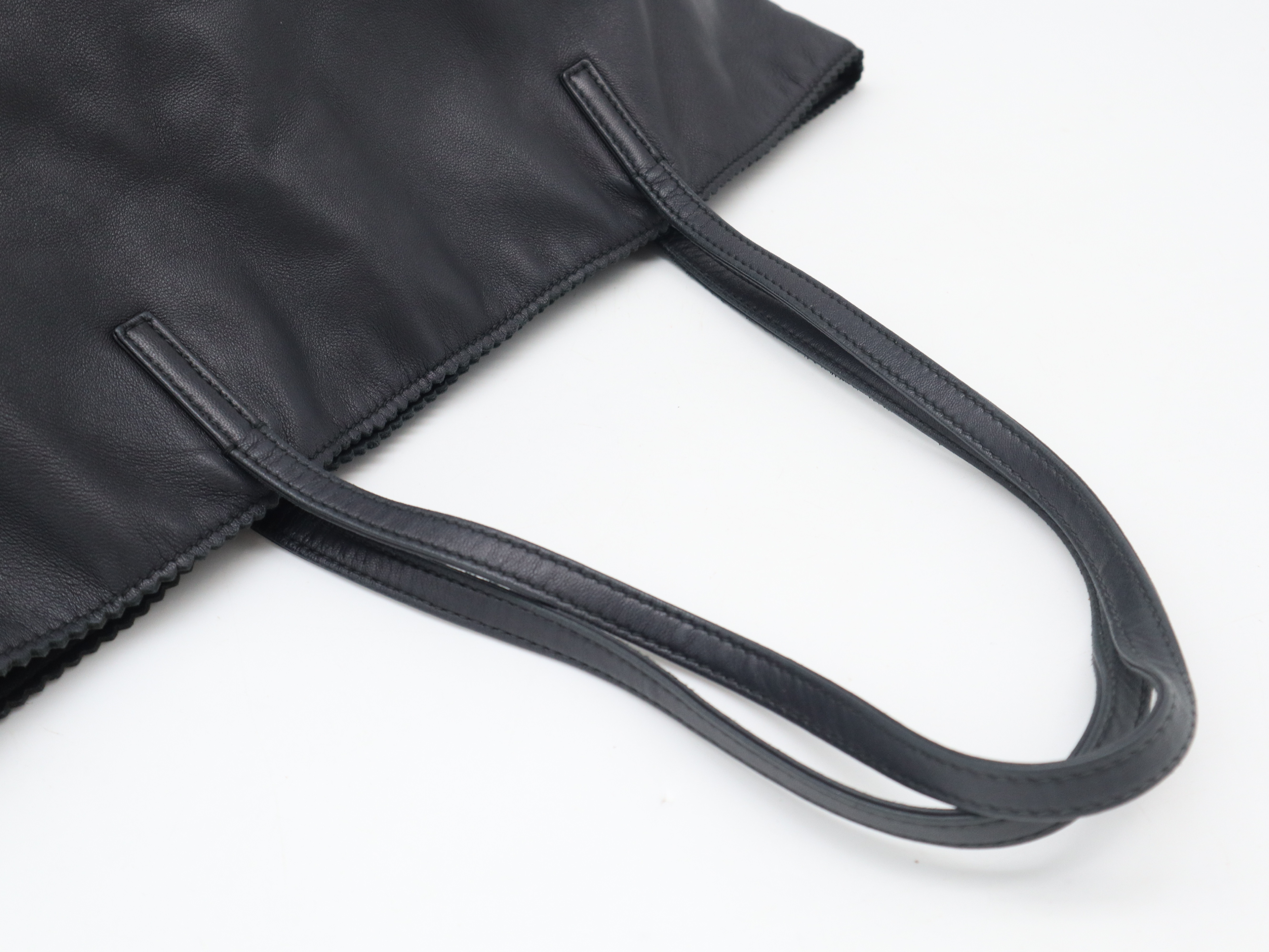 Leather Tote Bag Anagram Black Tote Bag — view 6