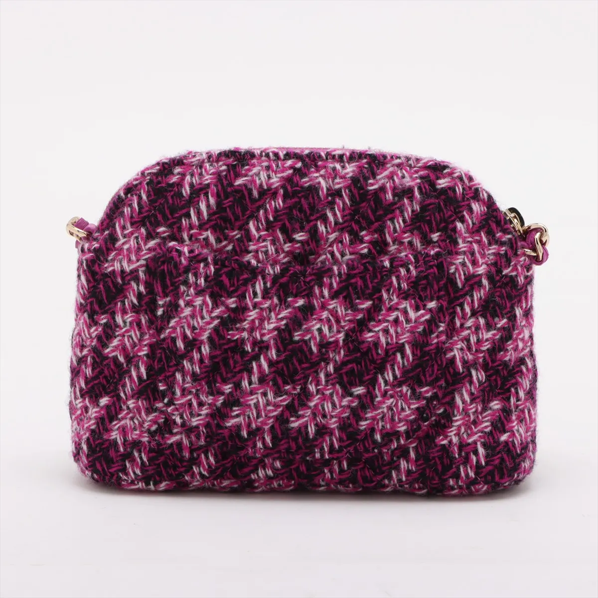 Matelasse Tweed Chain Shoulder Bag Purple Gold Hardware A0UAHN14 Random Serial Year's Gift — view 2