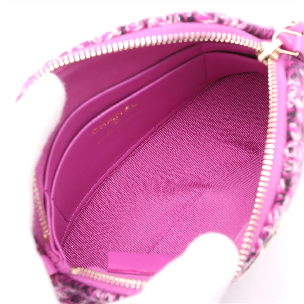 Matelasse Tweed Chain Shoulder Bag Purple Gold Hardware A0UAHN14 Random Serial Year's Gift — view 6