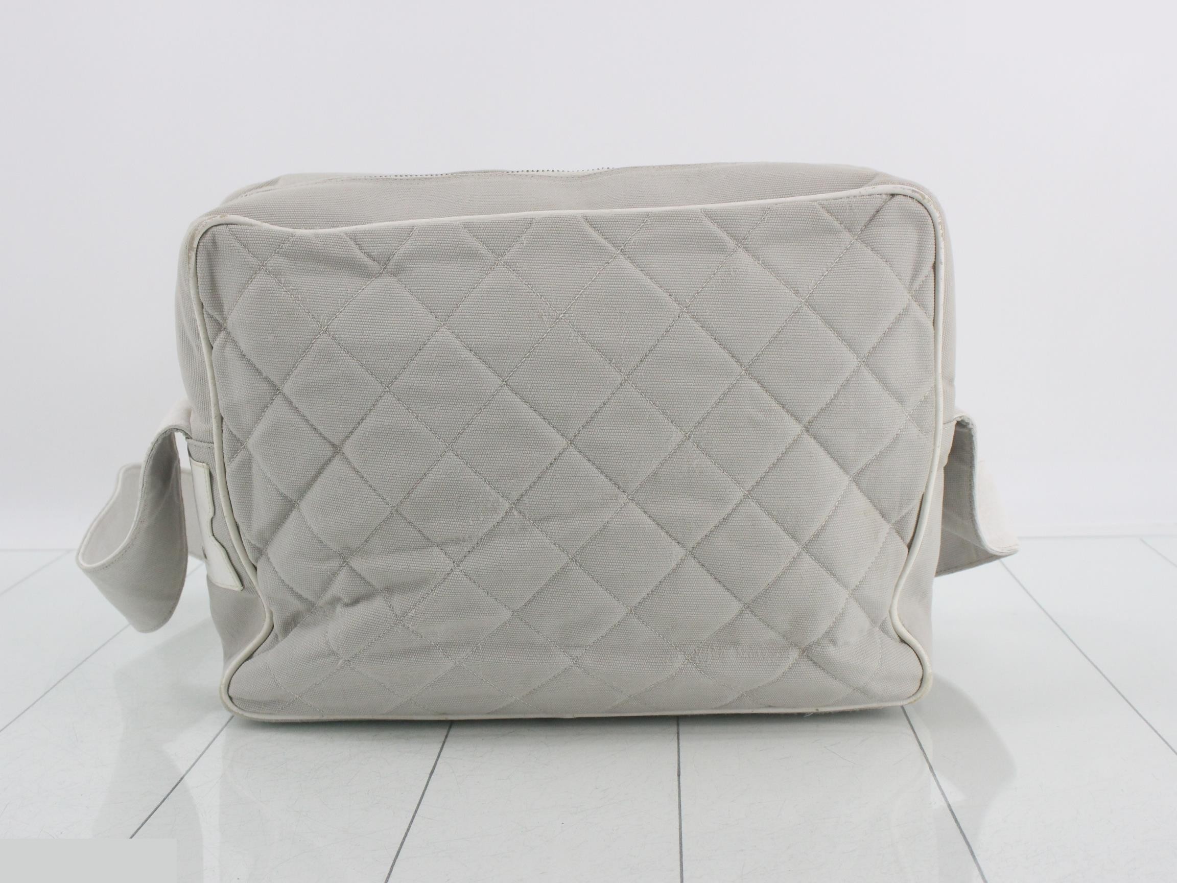 Sports Line Canvas/Leather Shoulder Bag, Gray — view 2
