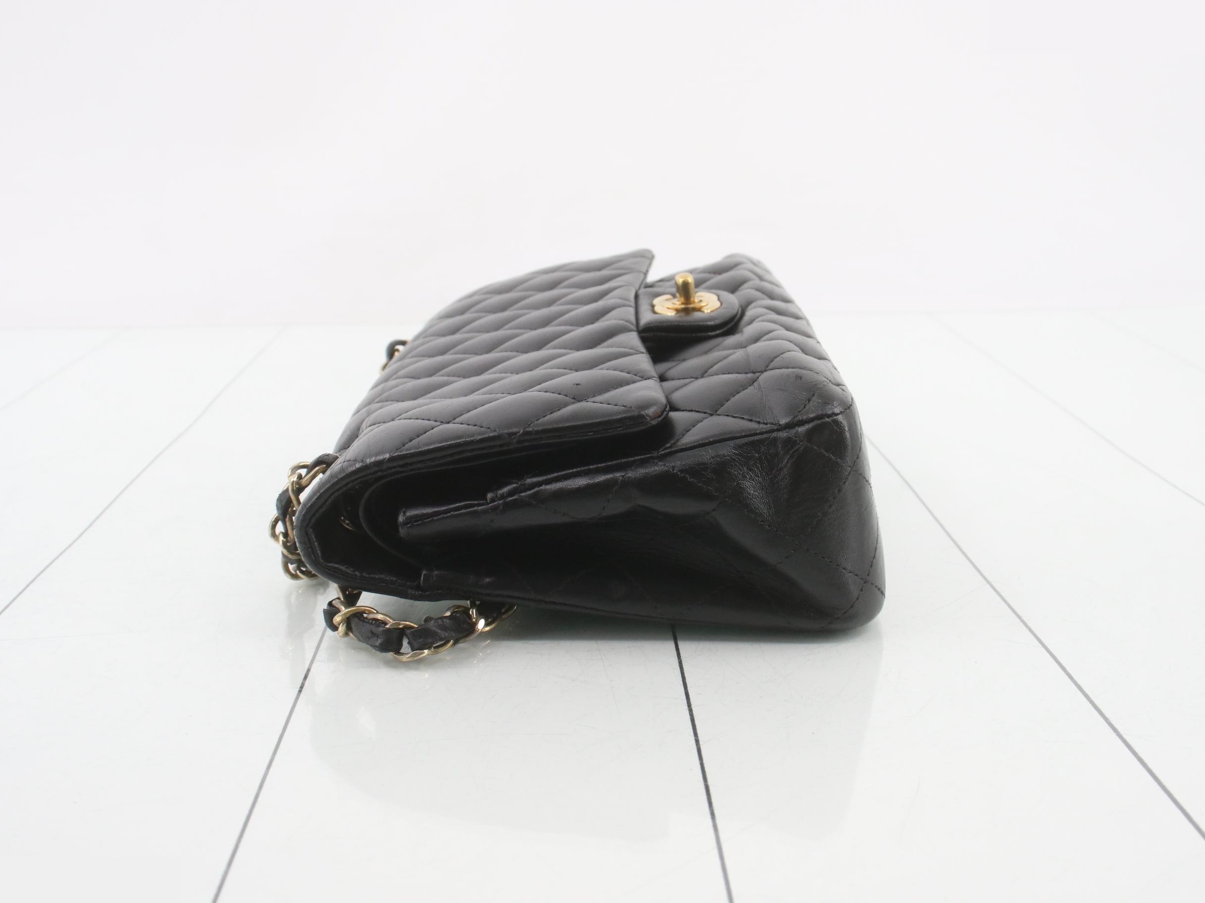 Lambskin Double Flap 25 Shoulder Bag Seal — view 4