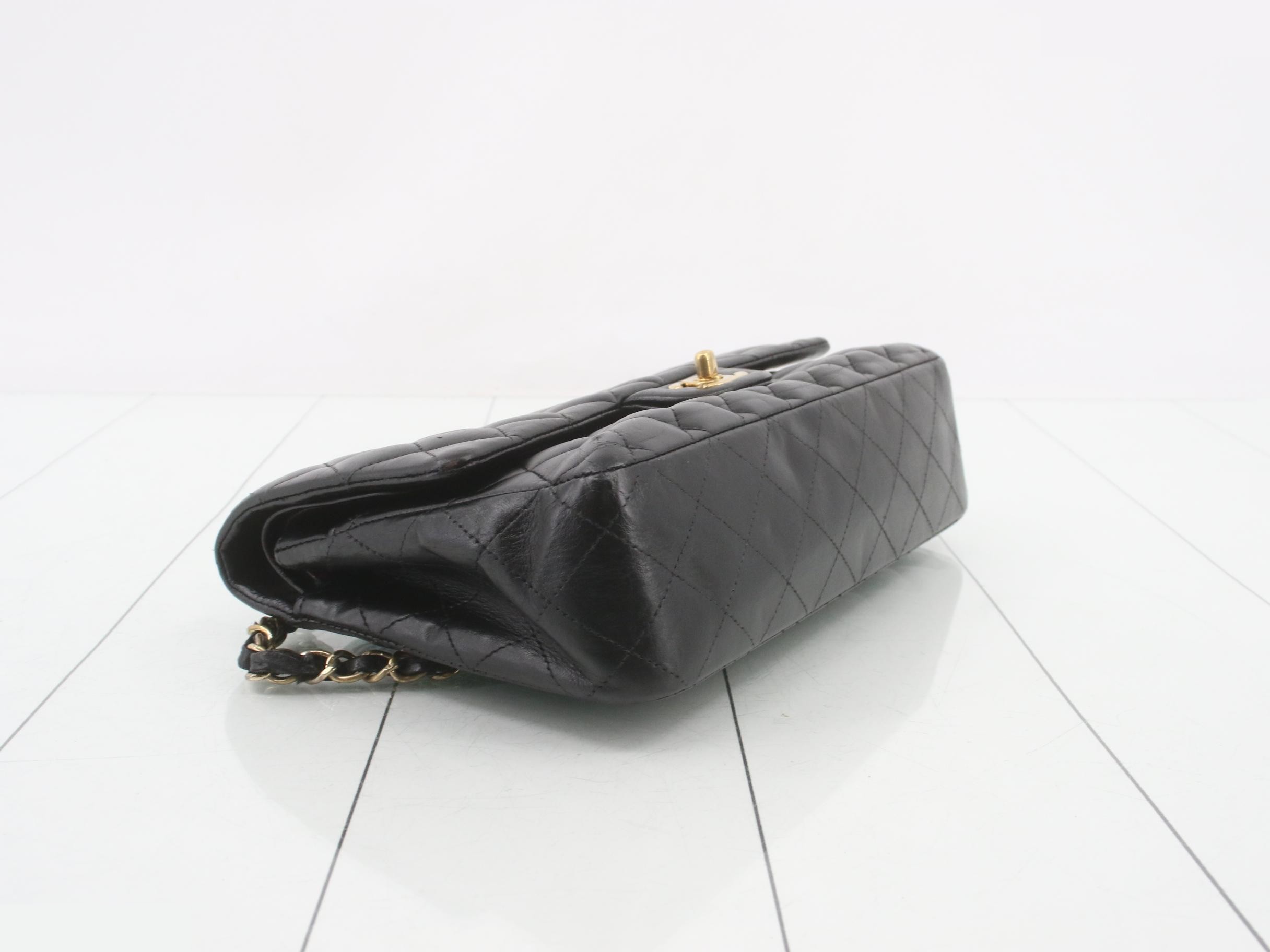 Lambskin Double Flap 25 Shoulder Bag Seal — view 5