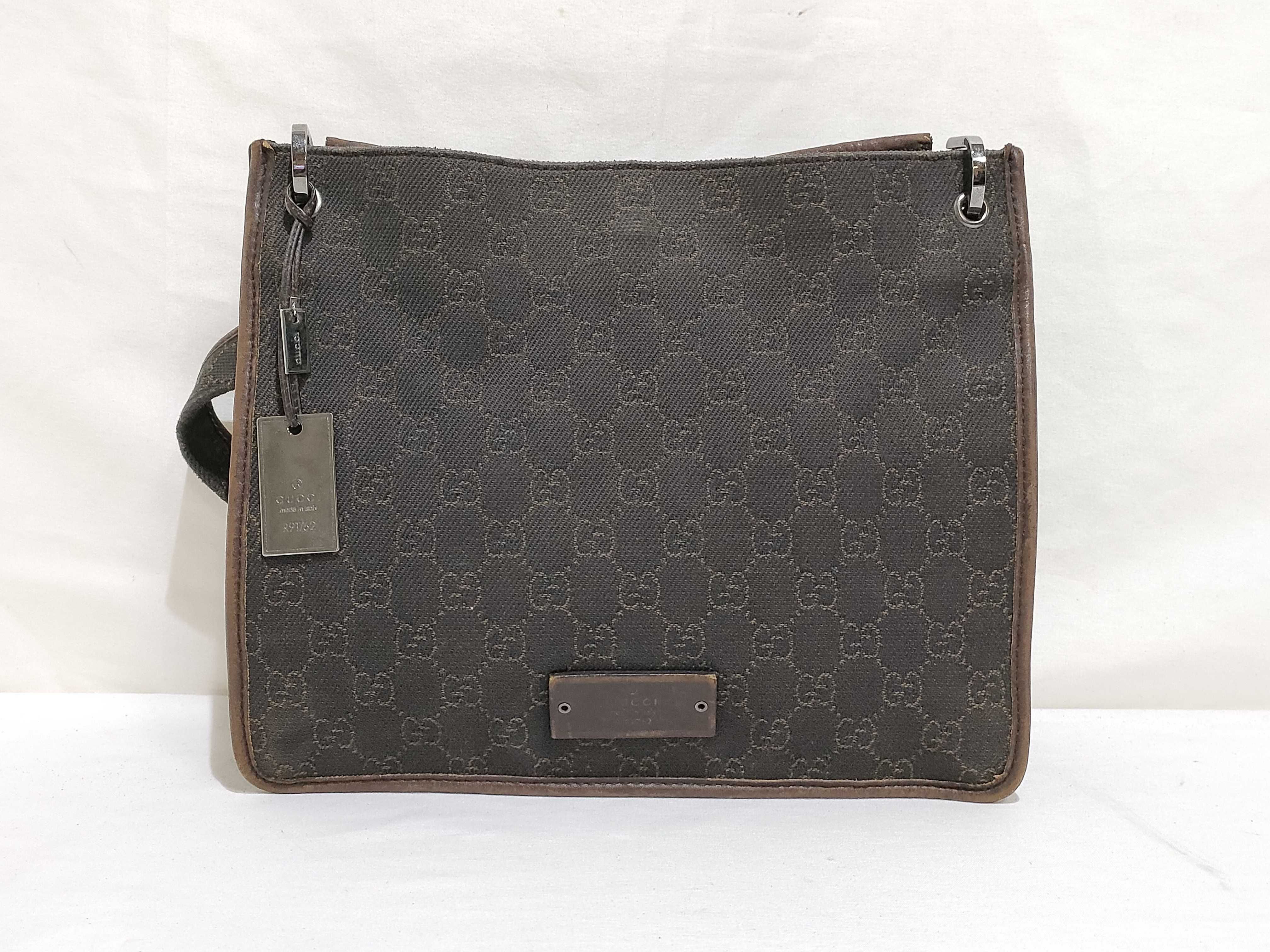 GG Canvas Shoulder Bag, Dark Brown