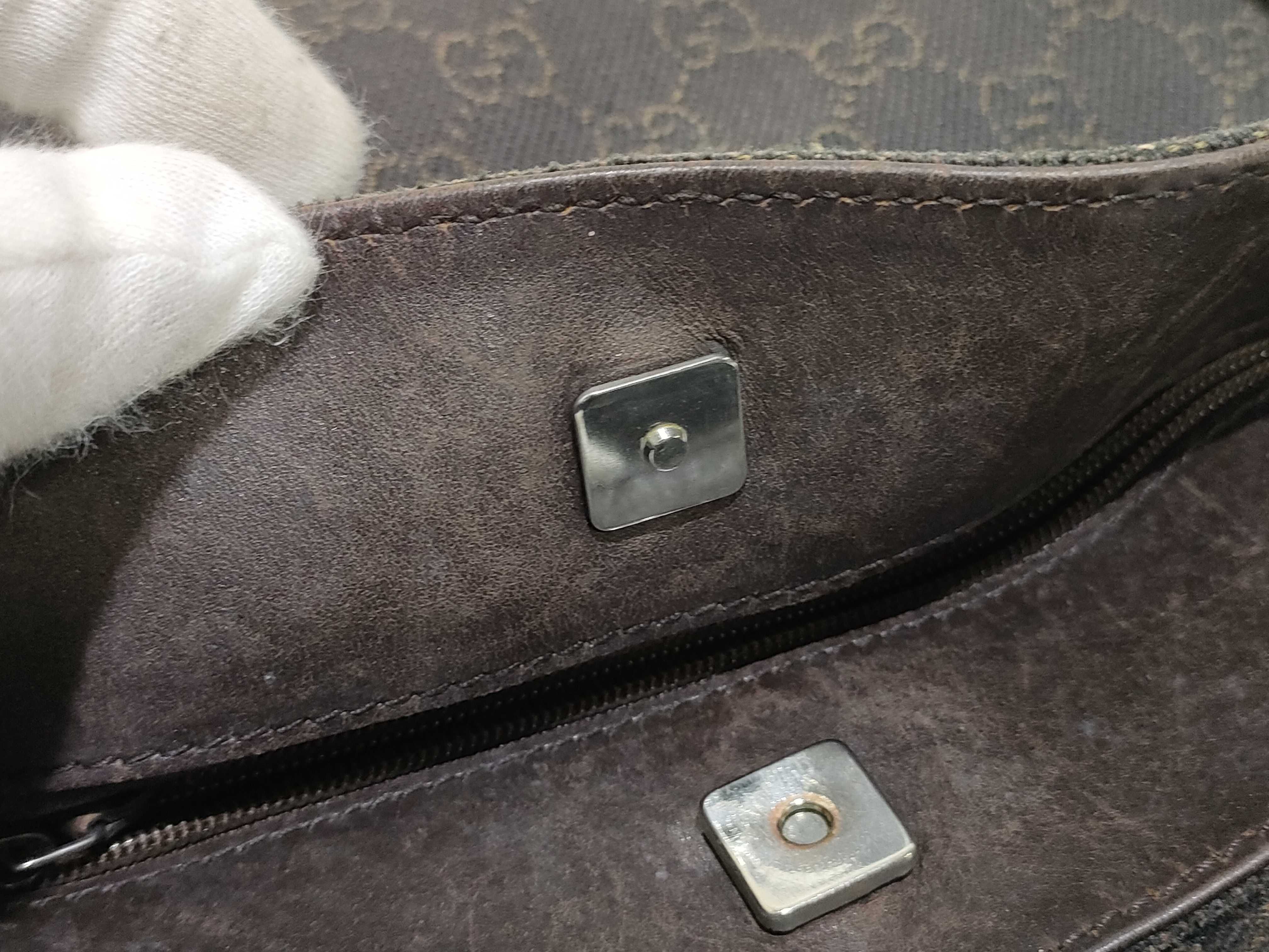 GG Canvas Shoulder Bag, Dark Brown — view 12