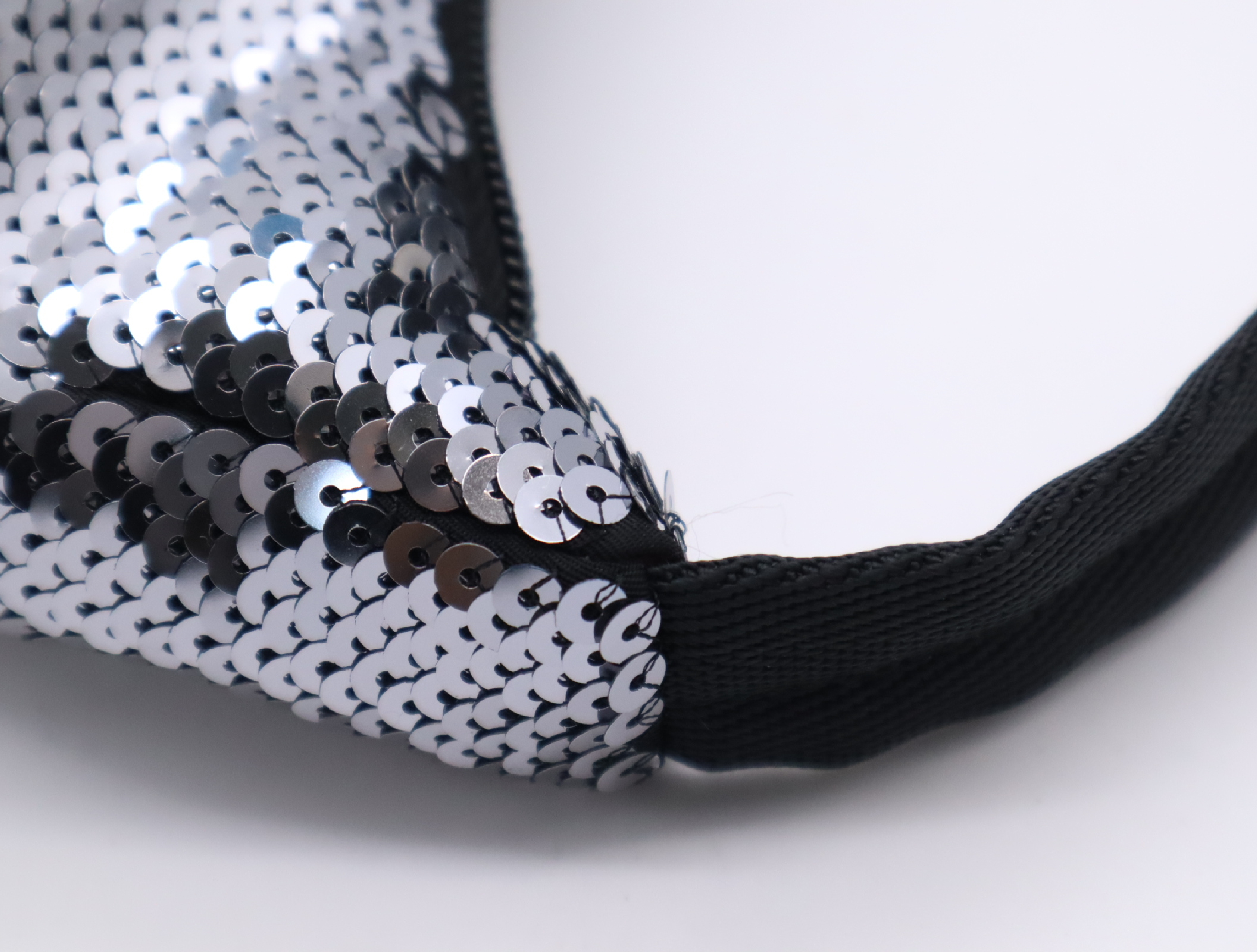 WS22477 Nylon Re-Edition Sequin Hobo Nylon Handbag Black Silver Hardware Includes Dust Bag and Clochette — view 8