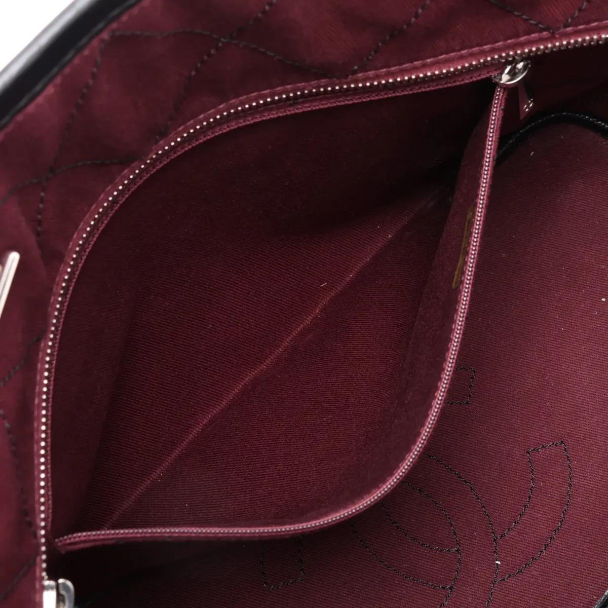 On the Road Caviar Skin Tote Bag, Black with Silver Hardware, 20170699, Serial Number in the 20s. — view 8