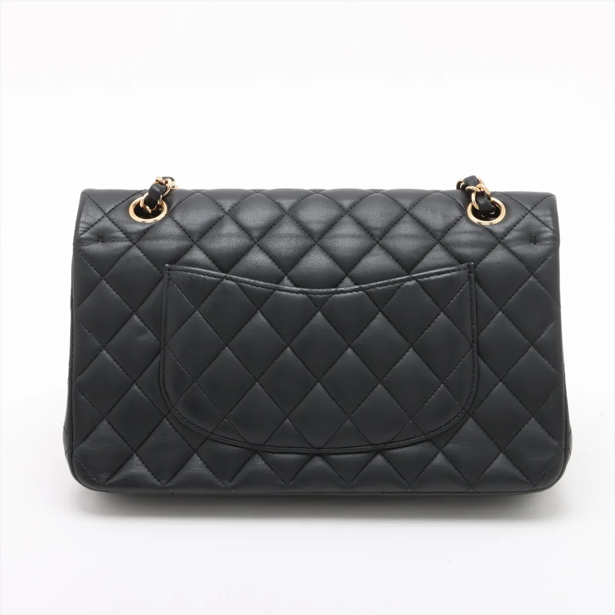 [Individually wrapped] Chanel Matelasse 25 Lambskin Double Flap Double Chain Bag Black Gold Hardware 27696369 No. 27 — view 2