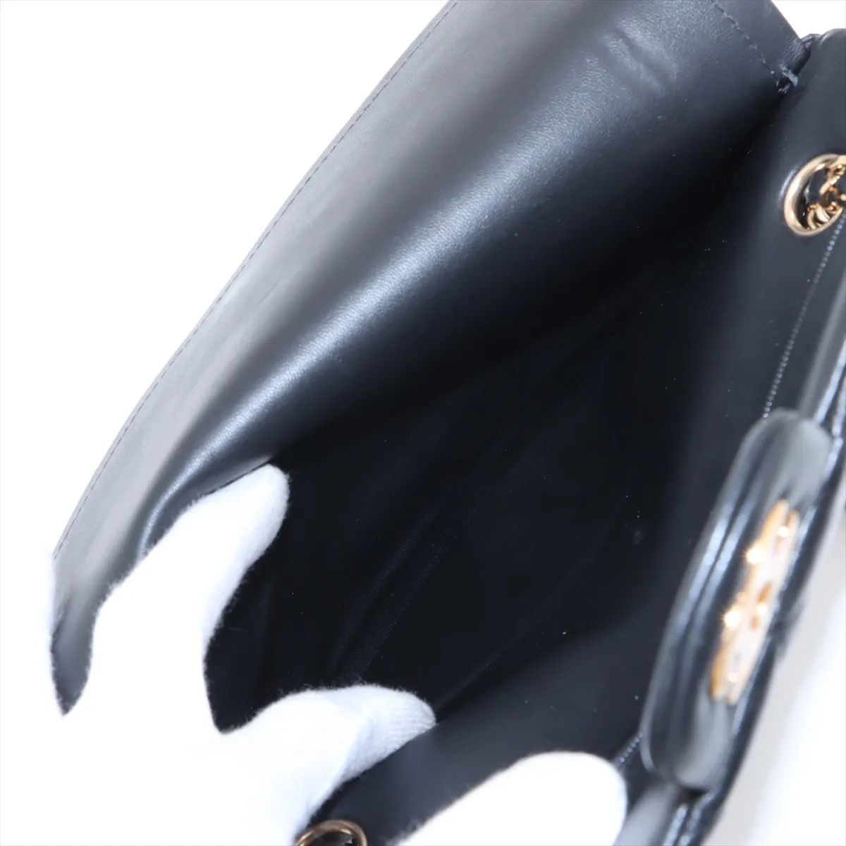 [Individually wrapped] Chanel Matelasse 25 Lambskin Double Flap Double Chain Bag Black Gold Hardware 27696369 No. 27 — view 10