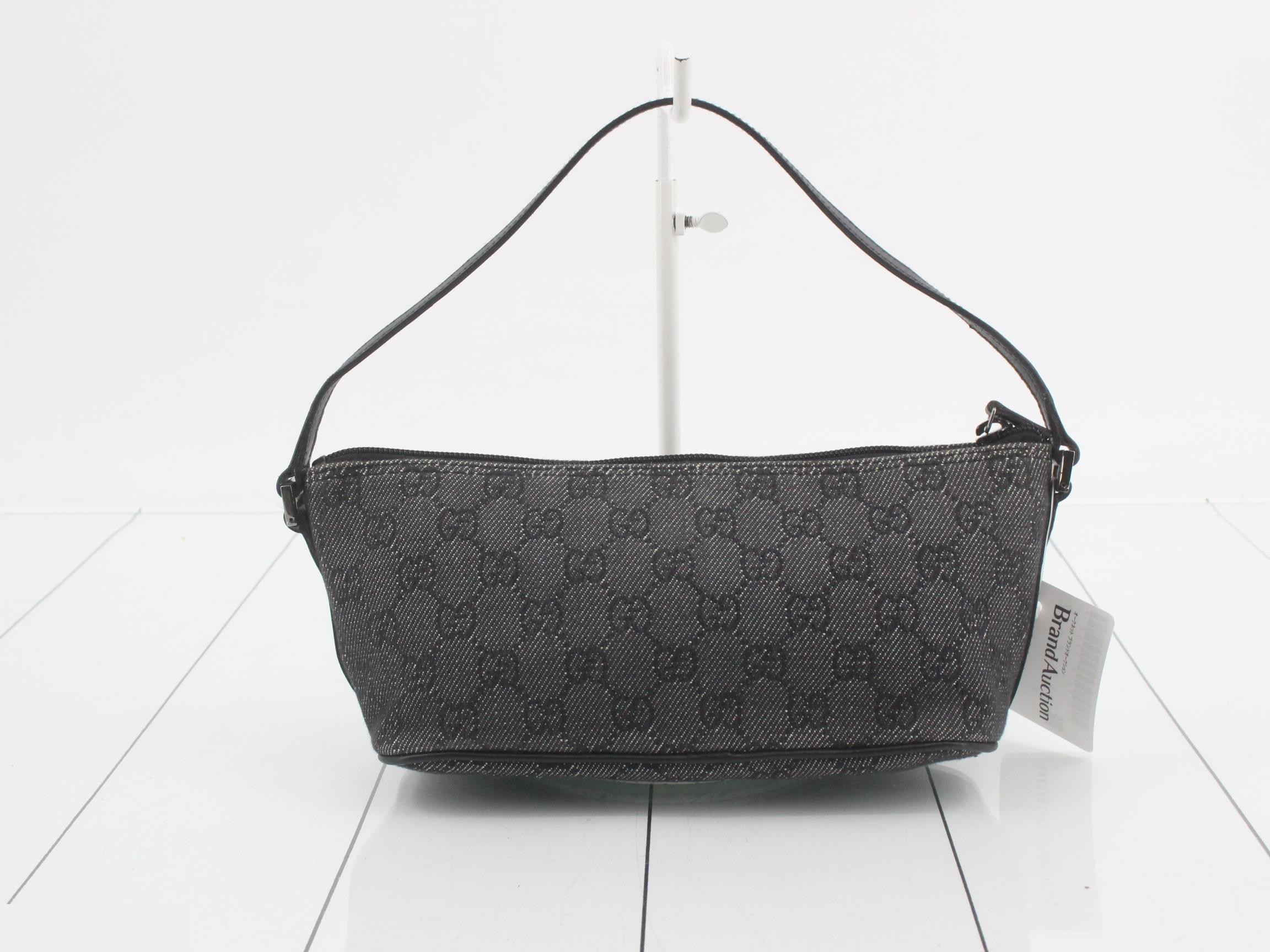 GG Denim Accessory Pouch, Gray — view 2