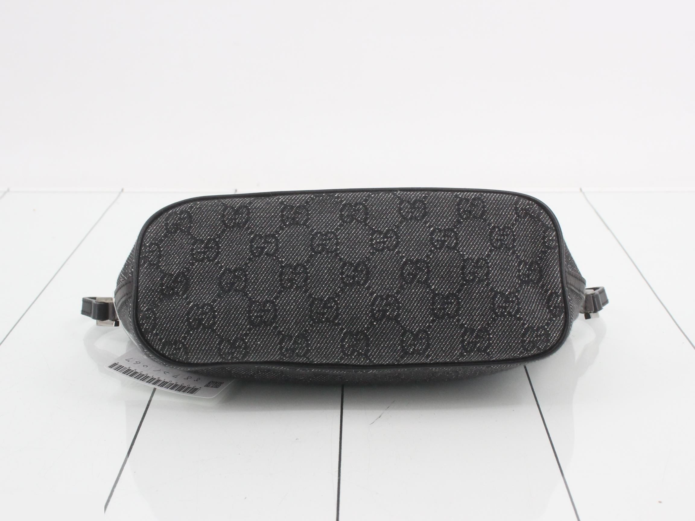 GG Denim Accessory Pouch, Gray — view 3