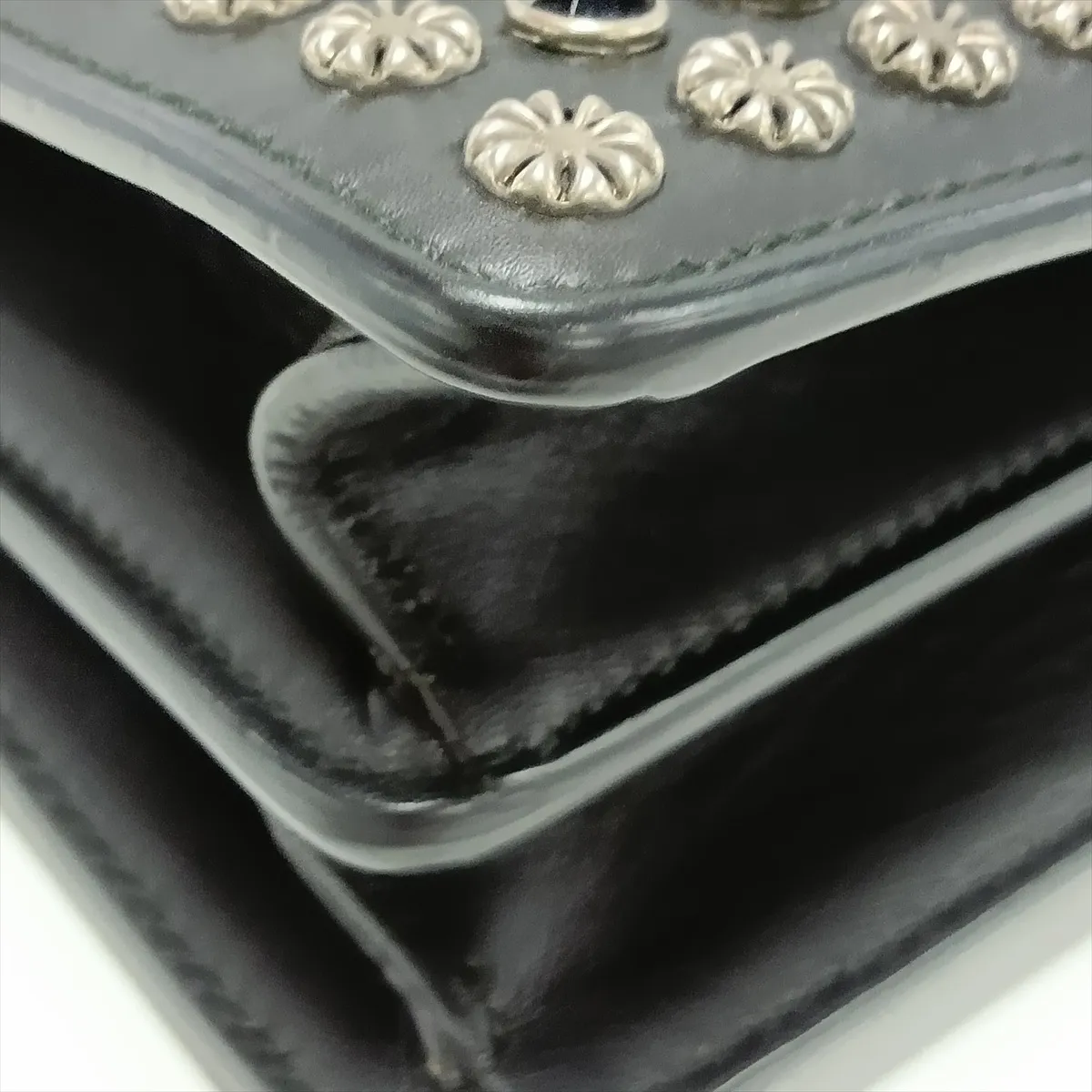 Dionysus 400249 Leather x Stud Chain Shoulder Bag, Black — view 13