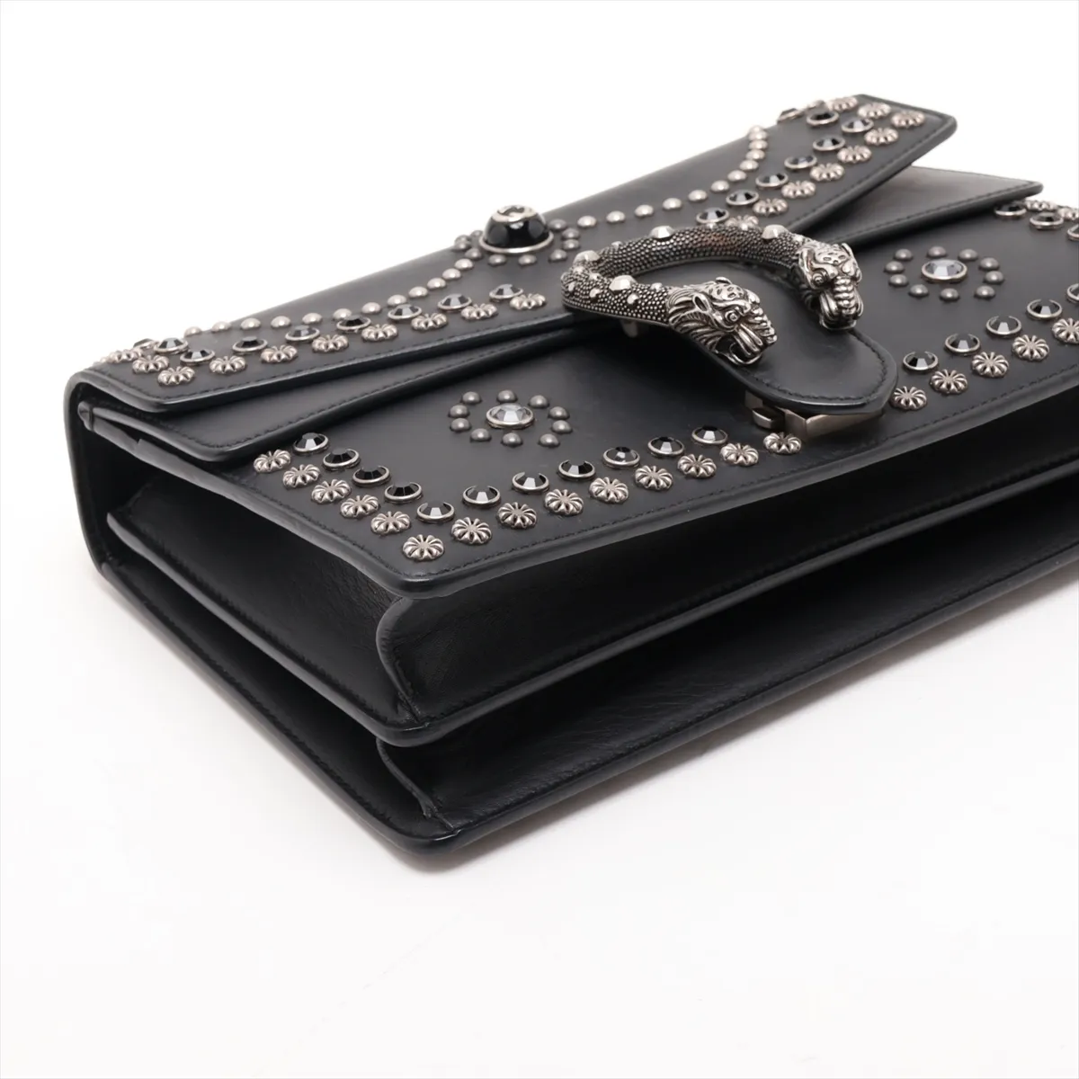 Dionysus 400249 Leather x Stud Chain Shoulder Bag, Black — view 4