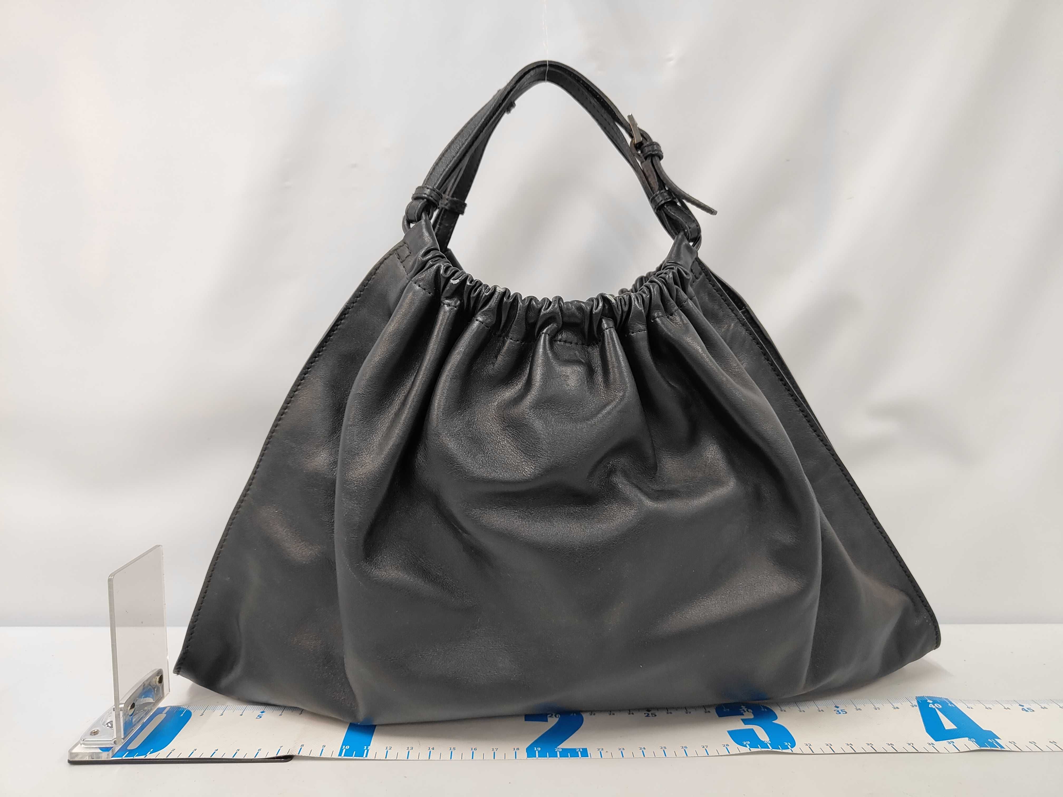 Tote Bag, Black Leather, 001-4335 — view 2