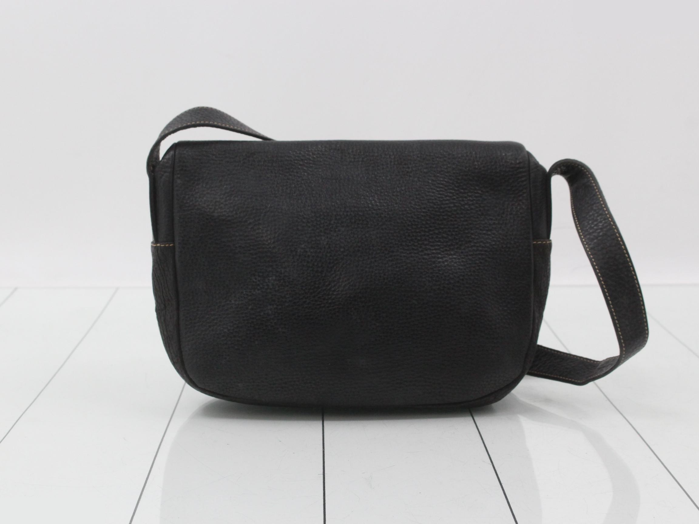 Ostrich leather shoulder bag, black — view 2